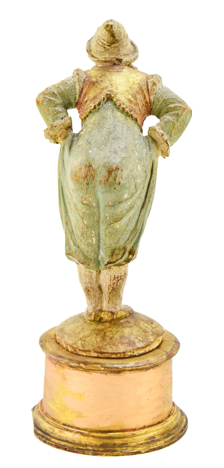 ITALIAN STYLE HAND-CARVED WOODEN PIERROT FIGURINE