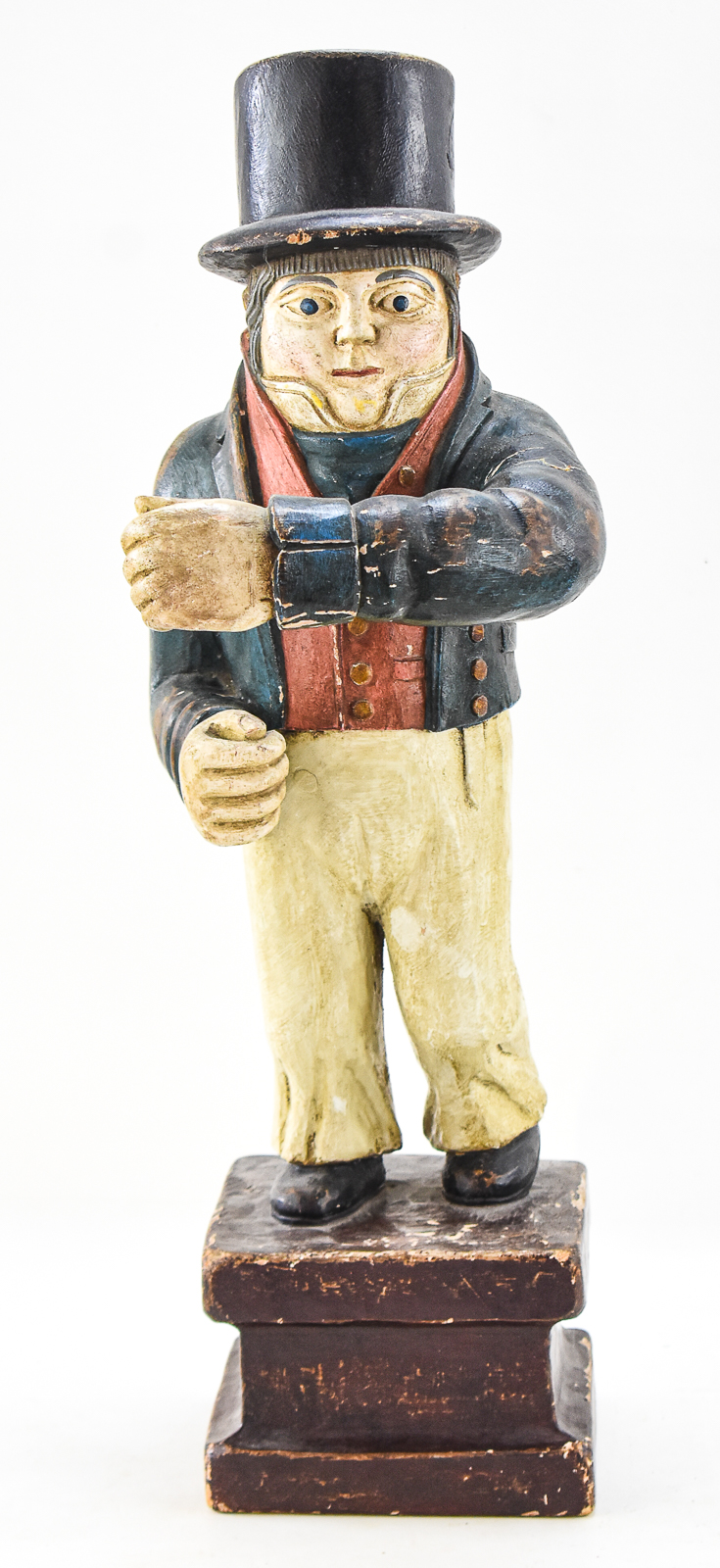 "LITTLE NAVIGATOR" HAND-CARVED WOODEN SHIP CAPTAIN TRADE SIGN FIGURINE