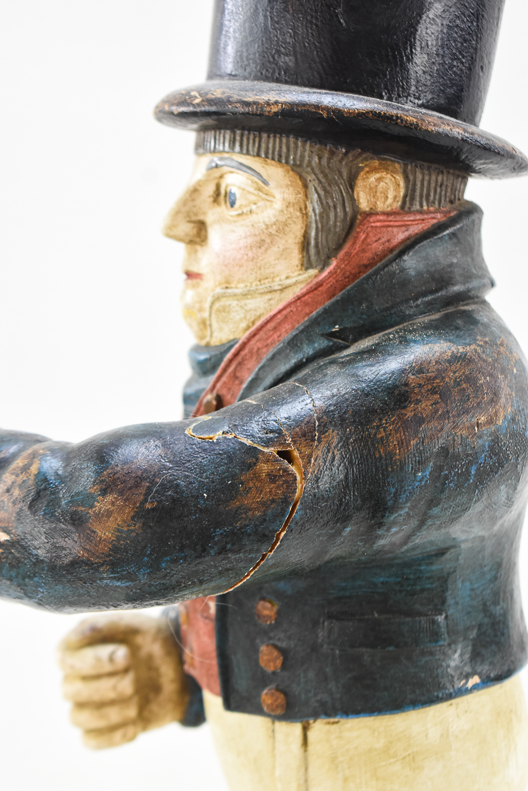 "LITTLE NAVIGATOR" HAND-CARVED WOODEN SHIP CAPTAIN TRADE SIGN FIGURINE