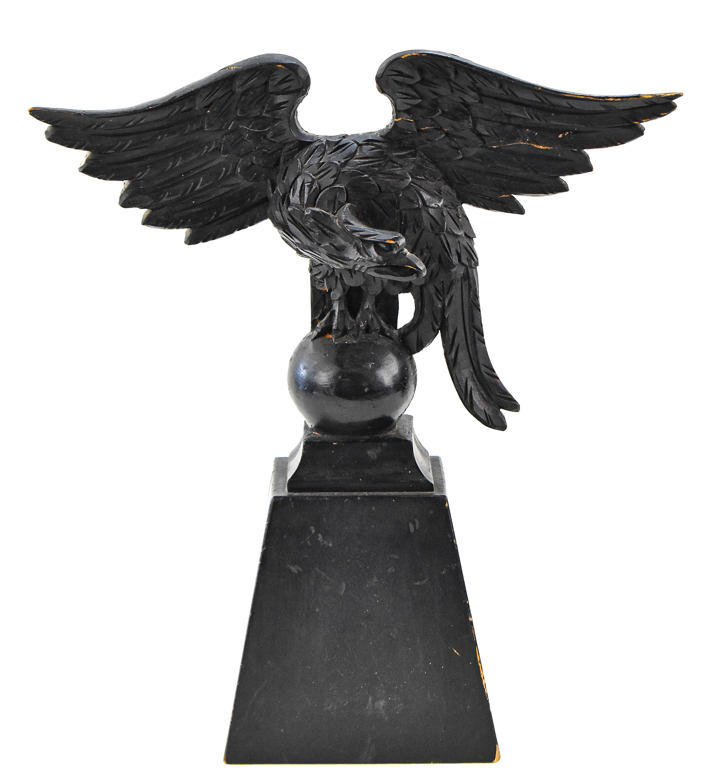 FEDERAL-STYLE EBONIZED WOOD EAGLE CARVING