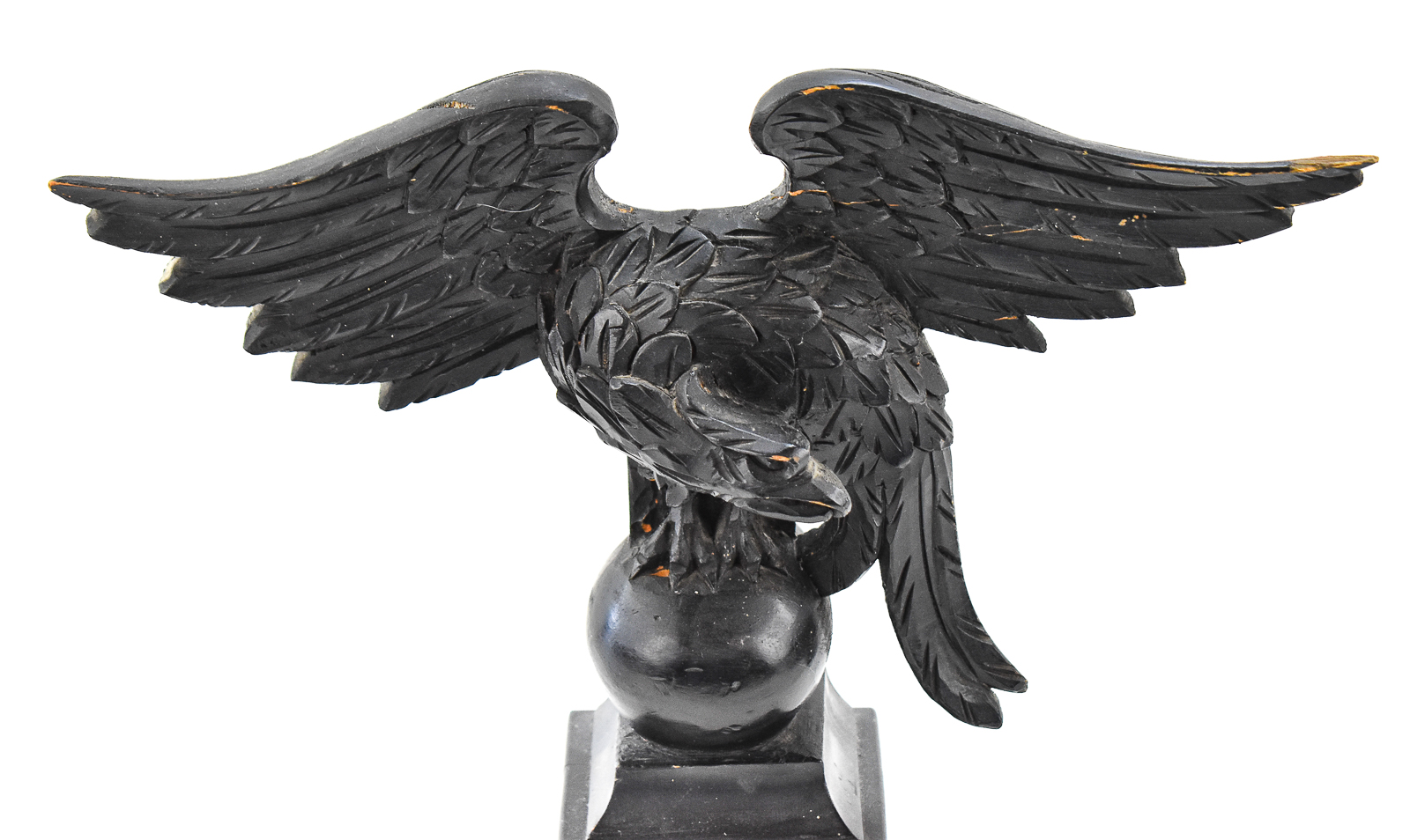 FEDERAL-STYLE EBONIZED WOOD EAGLE CARVING