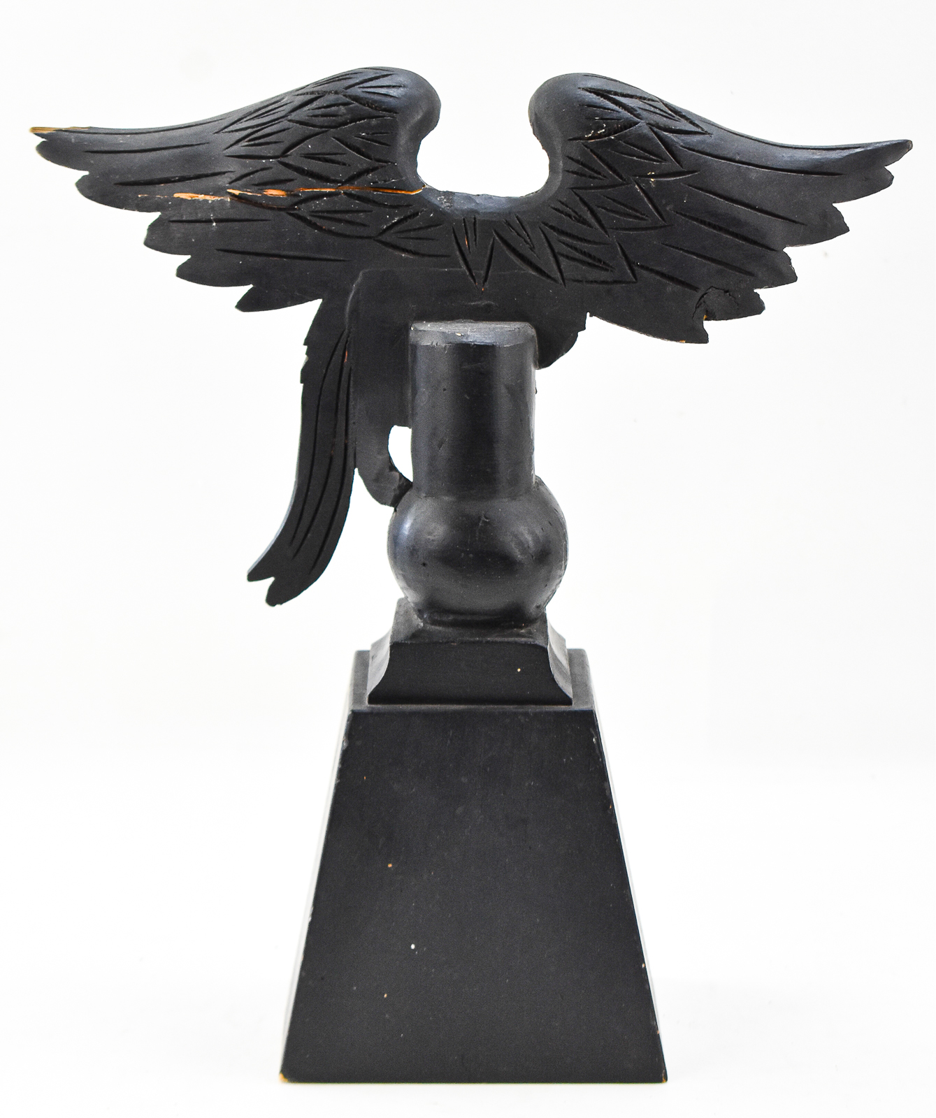 FEDERAL-STYLE EBONIZED WOOD EAGLE CARVING