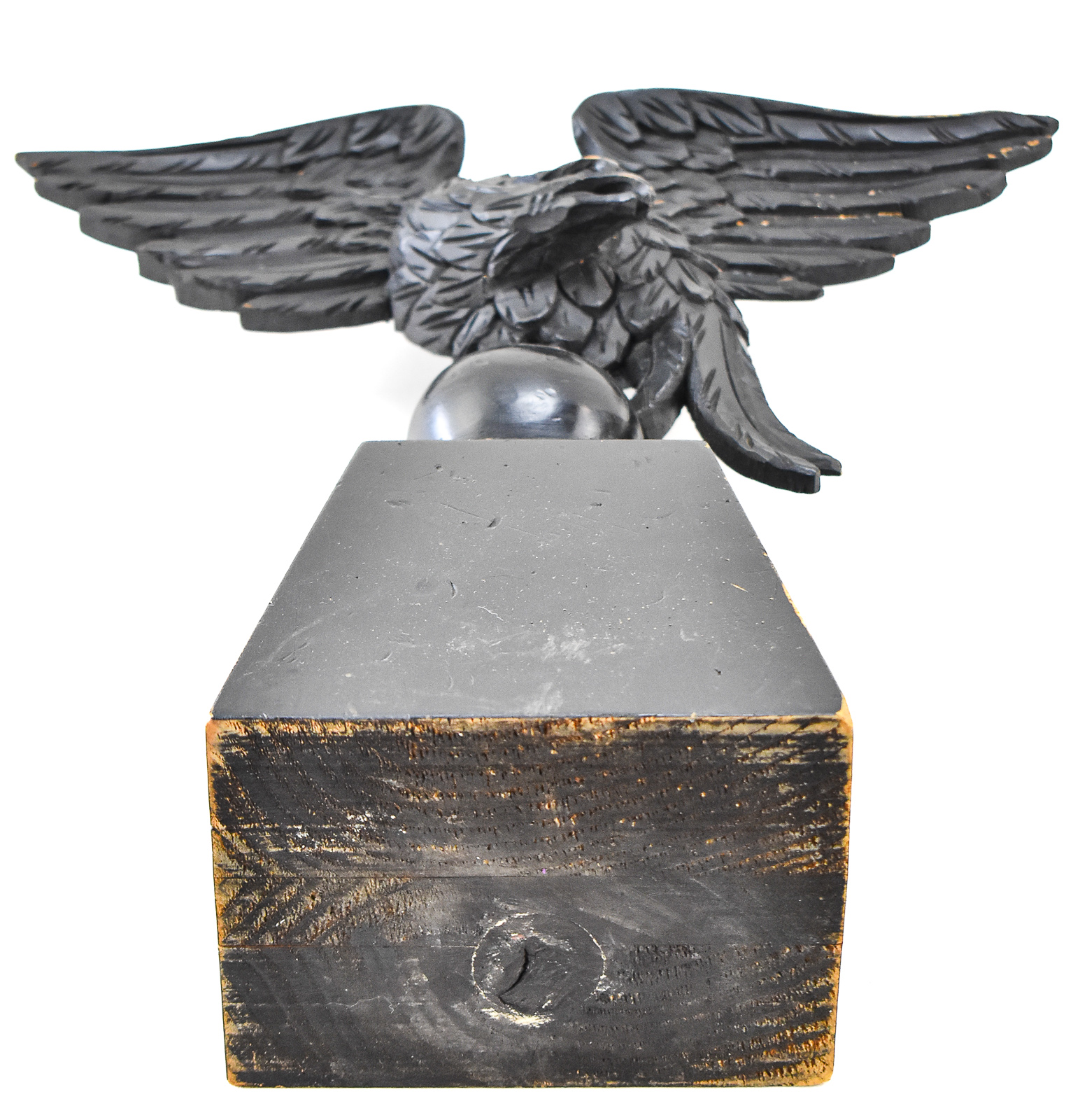 FEDERAL-STYLE EBONIZED WOOD EAGLE CARVING