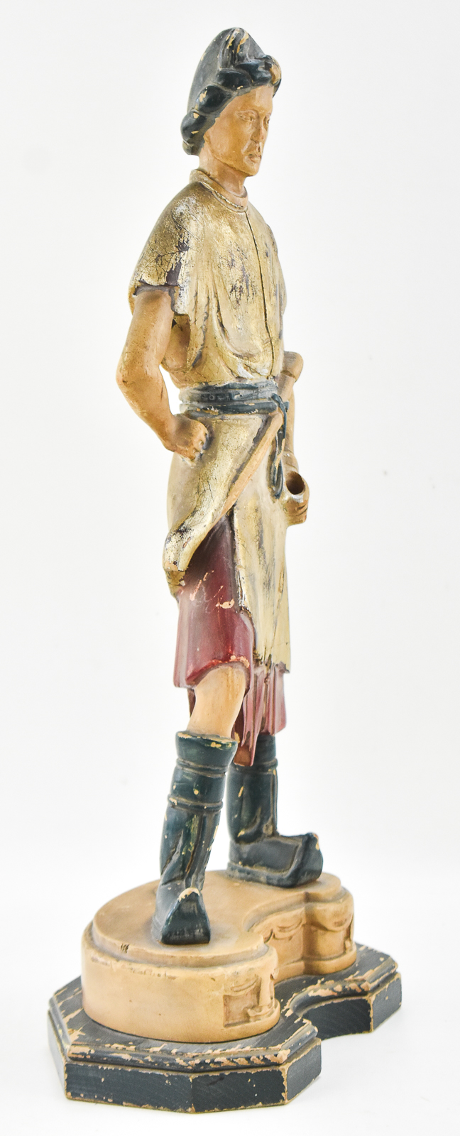 MONGOLIAN HAND CARVED WOOD STATUE/LAMP BASE
