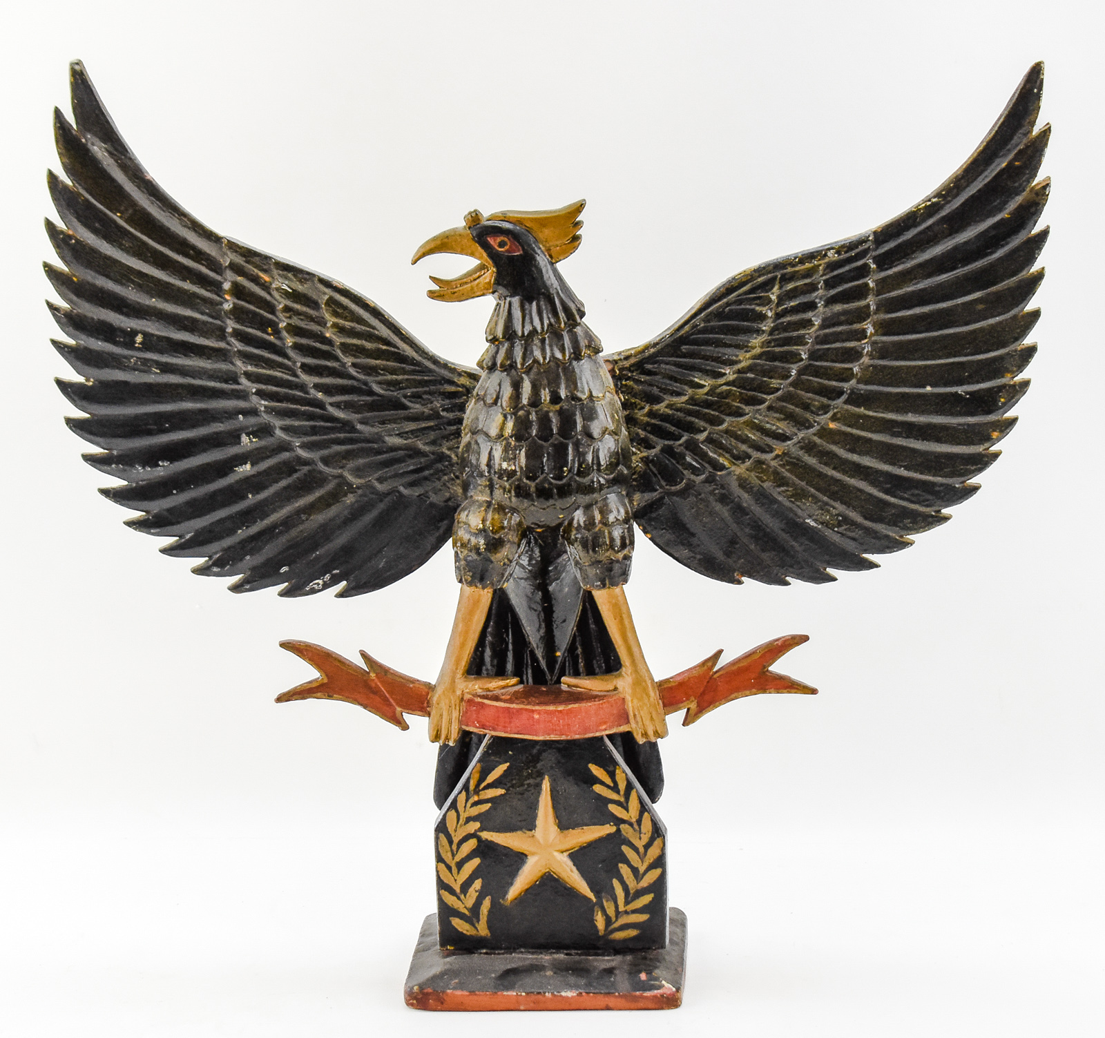 INDONESIAN POLYCHROME GARUDA PANCASILA SCULPTURE