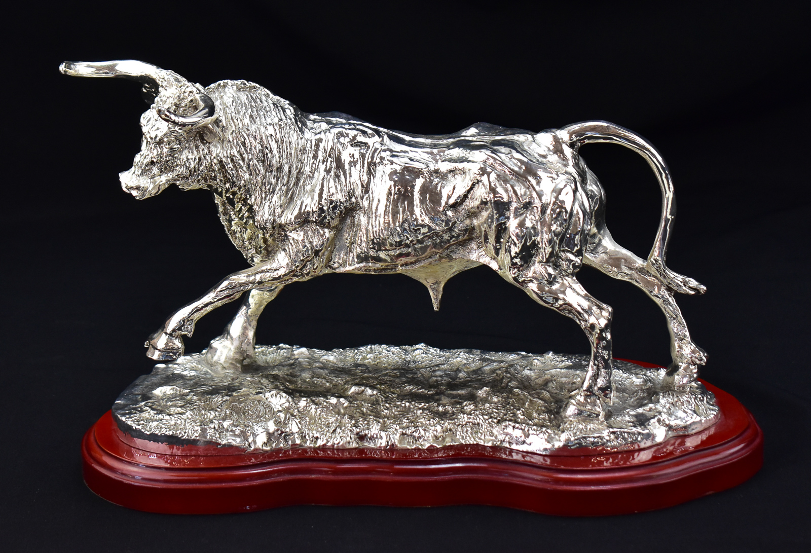 JOYA SUR SILVER-PLATED CHARGING BULL STATUE