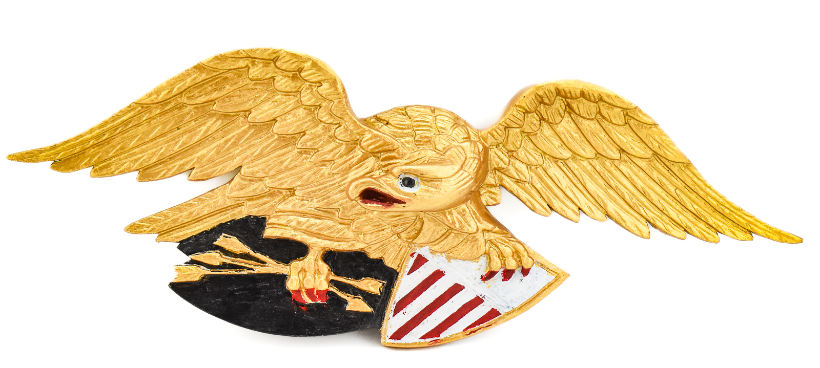 BELLAMY-STYLE LOUISBURG MODEL GILT EAGLE CARVING