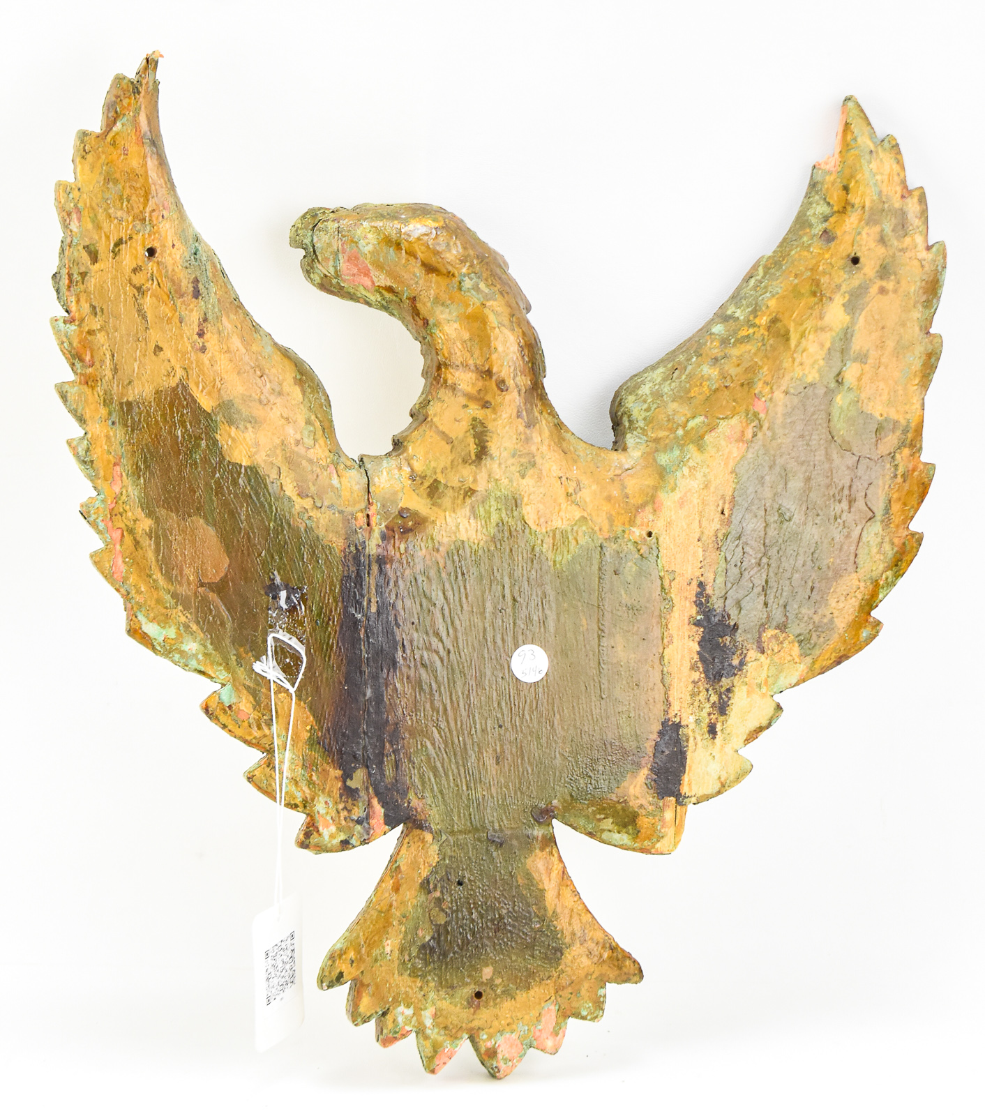 CARVED & PAINTED HANGING PATRIOTIC EAGLE
