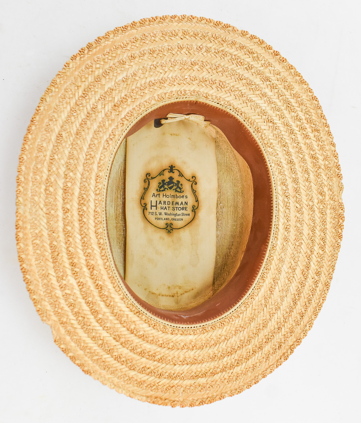 J.T. HARDEMAN HAT COMPANY MEN'S STRAW BOATER HAT SIZE 6 7/8