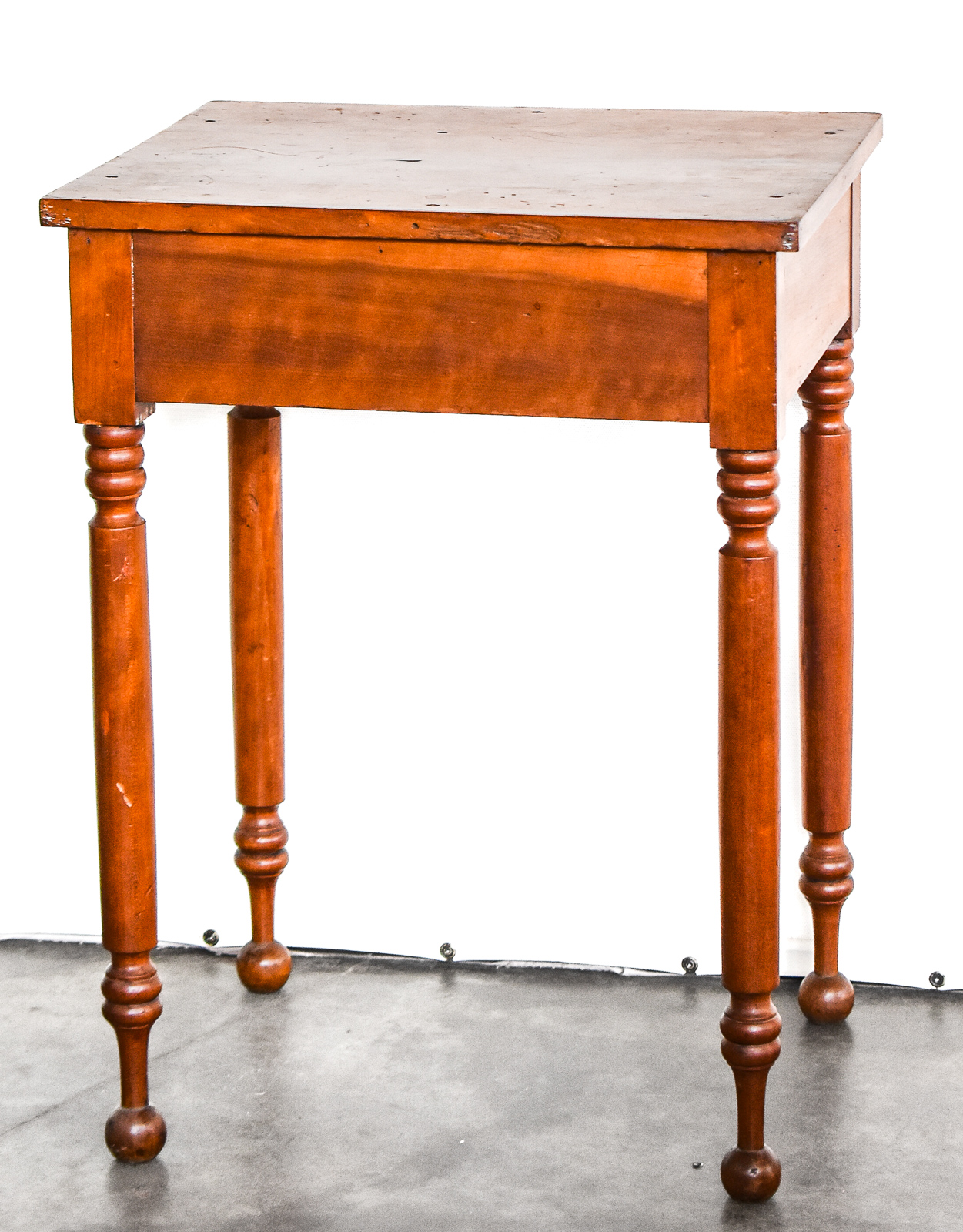 AMERICAN SHERATON STYLE TIGER MAPLE SINGLE-DRAWER STAND