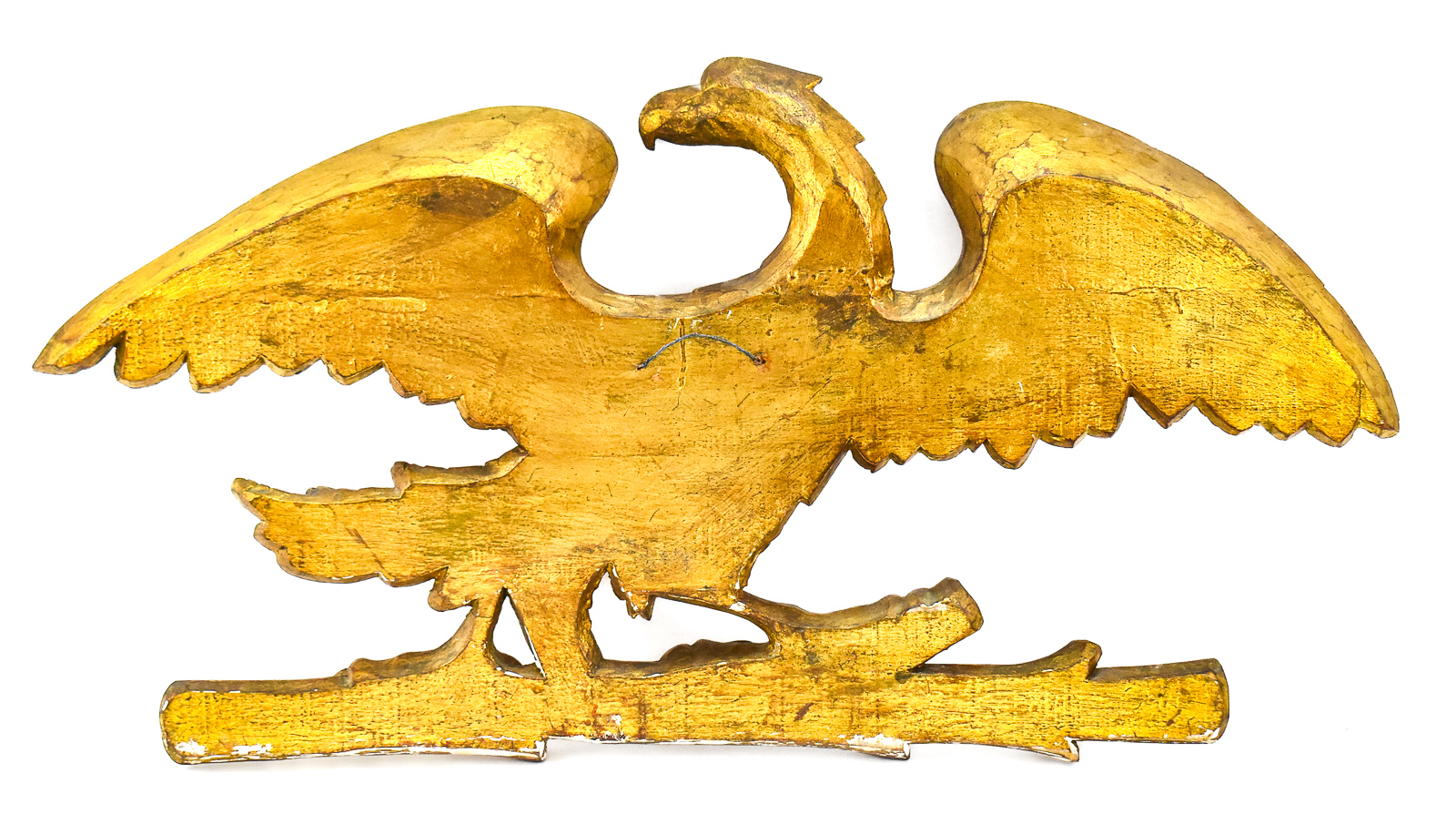 AMERICAN FOLK ART STYLE GILT PERCHED EAGLE