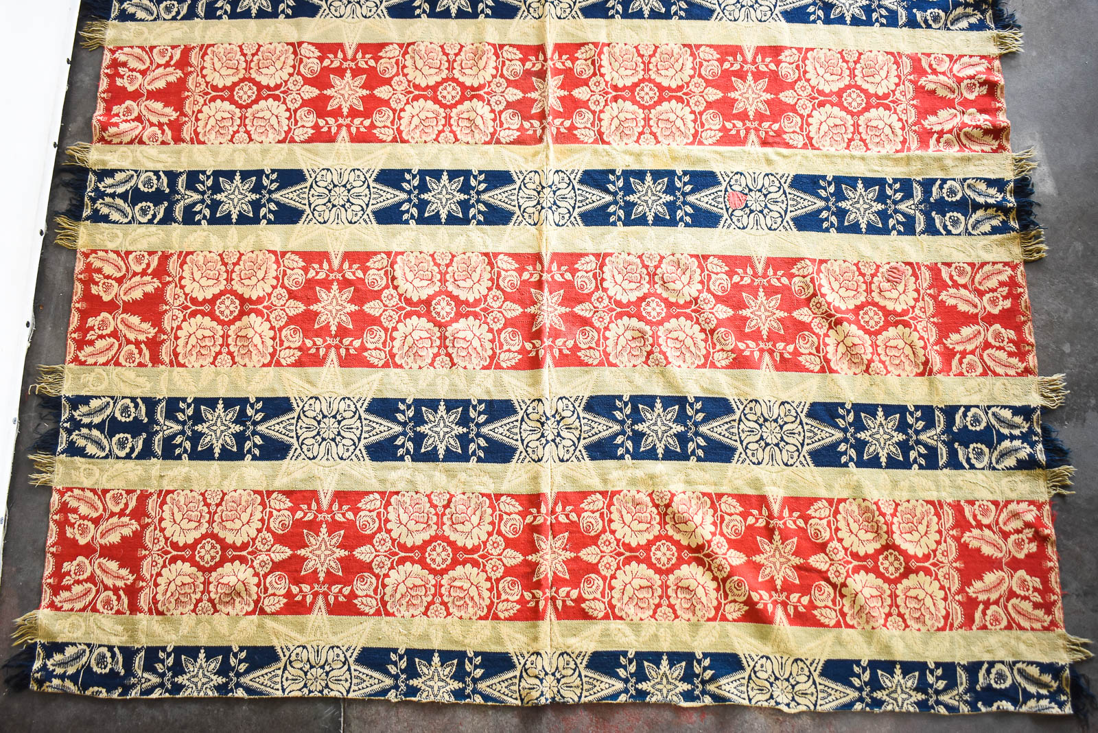 1855 WILLIAM HENRY GERNAND AMERICAN JACQUARD COVERLET