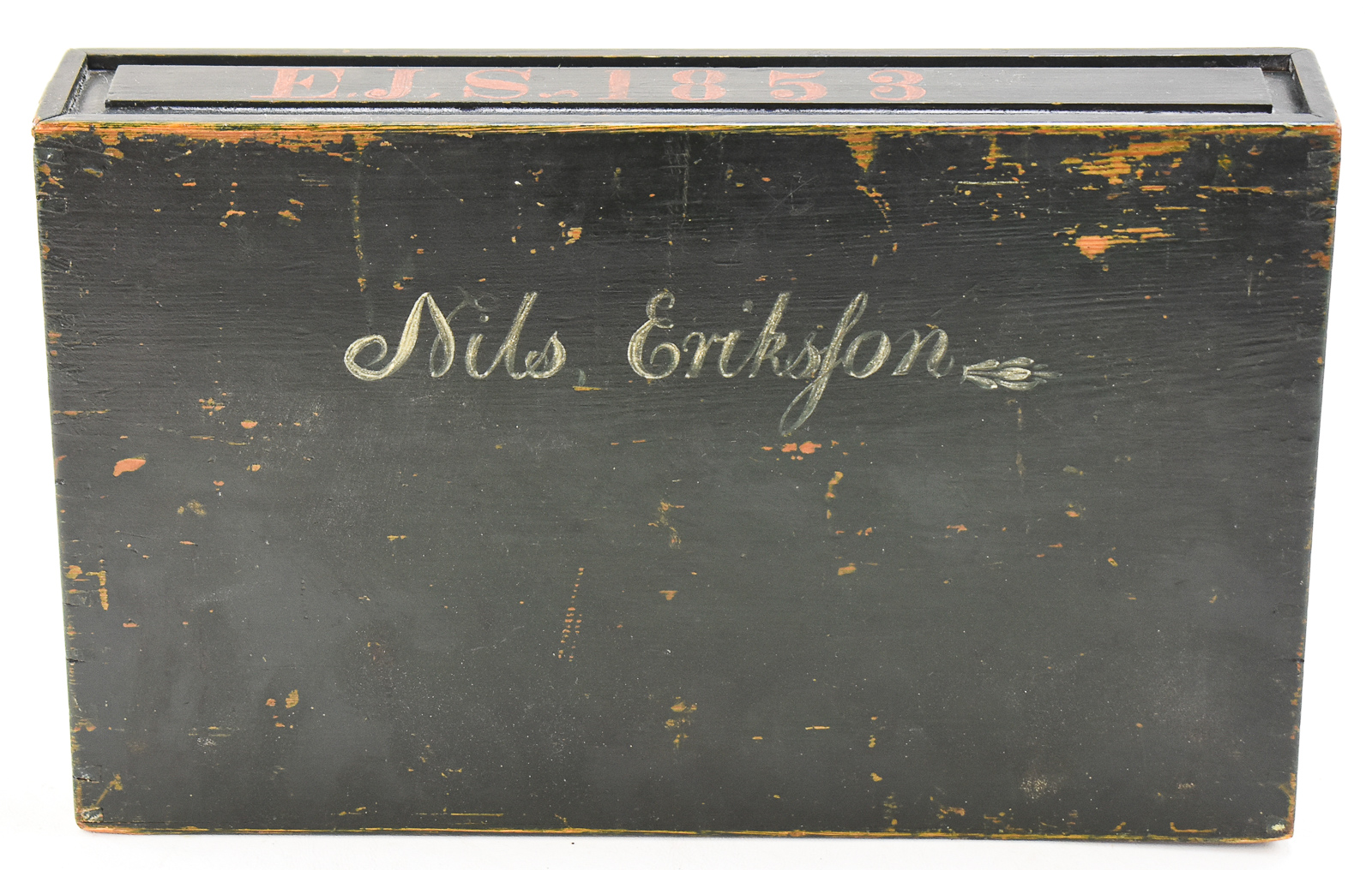 1858 SCANDINAVIAN INSCRIBED FOLK ART BOX