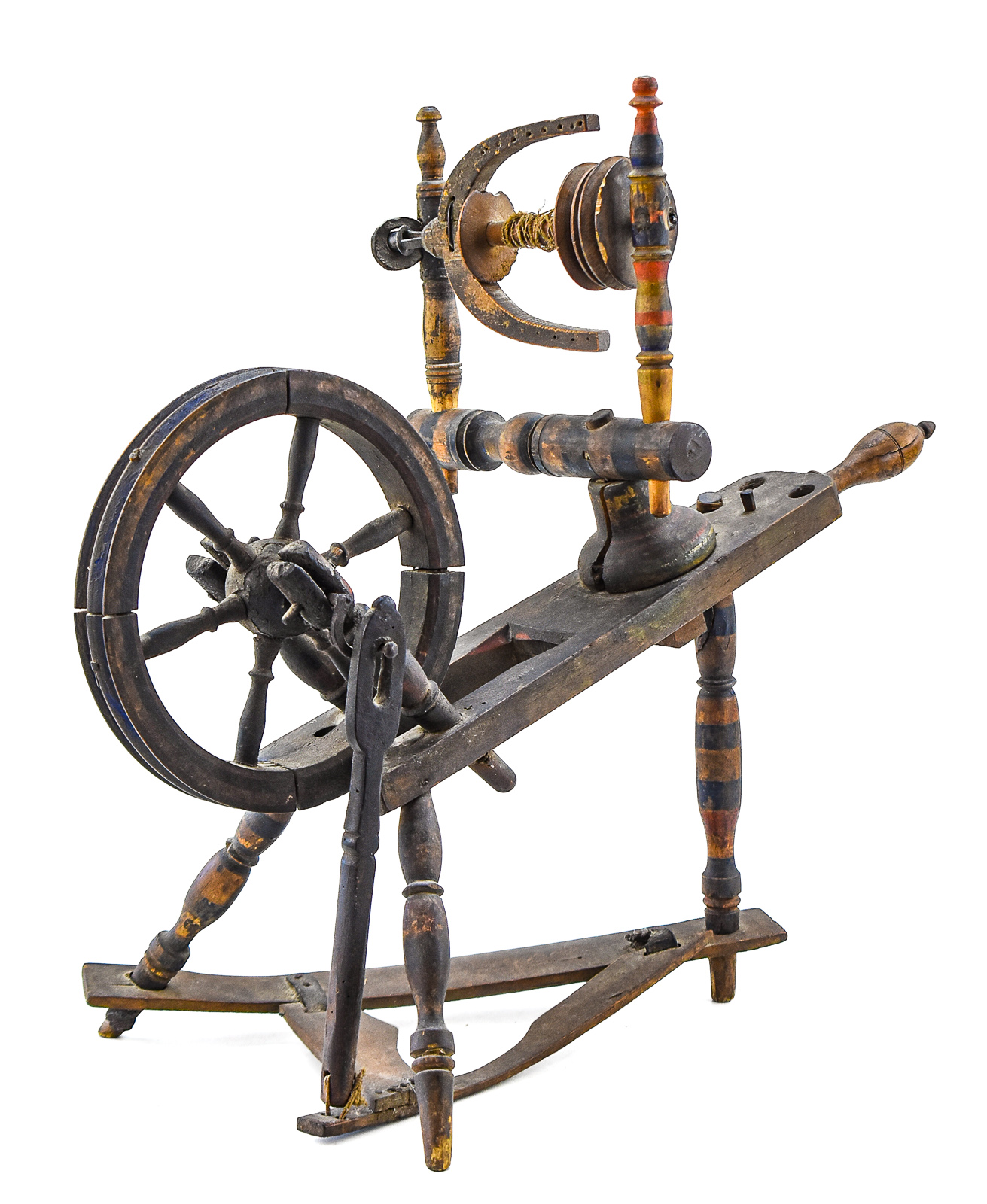 EASTERN EUROPEAN SAXONY STYLE FLAX SPINNING WHEEL