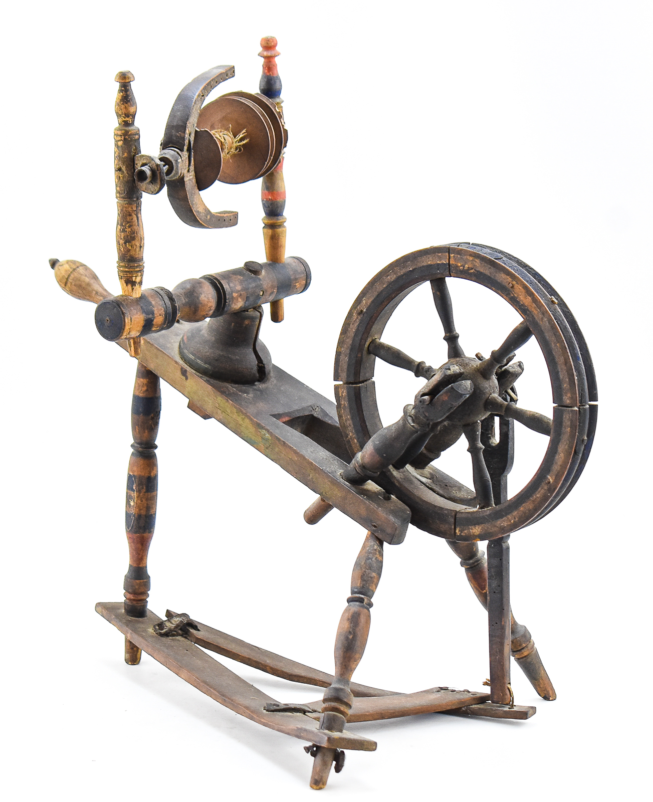 EASTERN EUROPEAN SAXONY STYLE FLAX SPINNING WHEEL