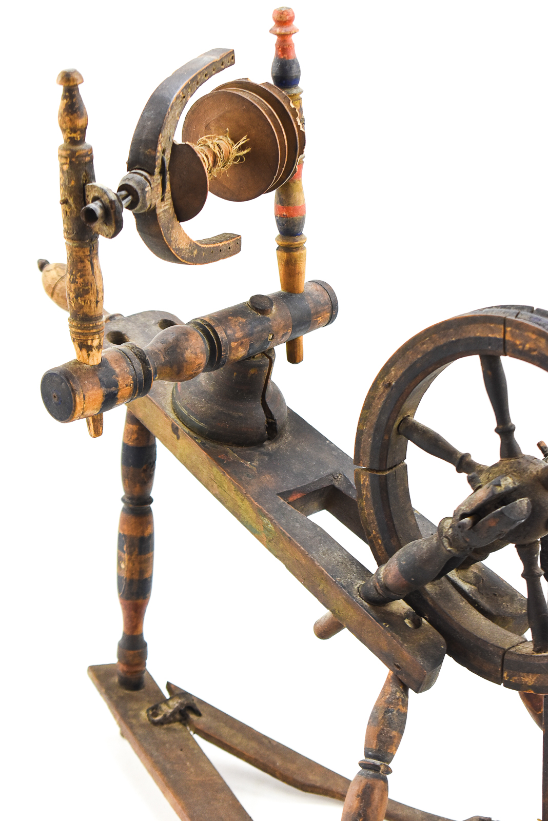 EASTERN EUROPEAN SAXONY STYLE FLAX SPINNING WHEEL