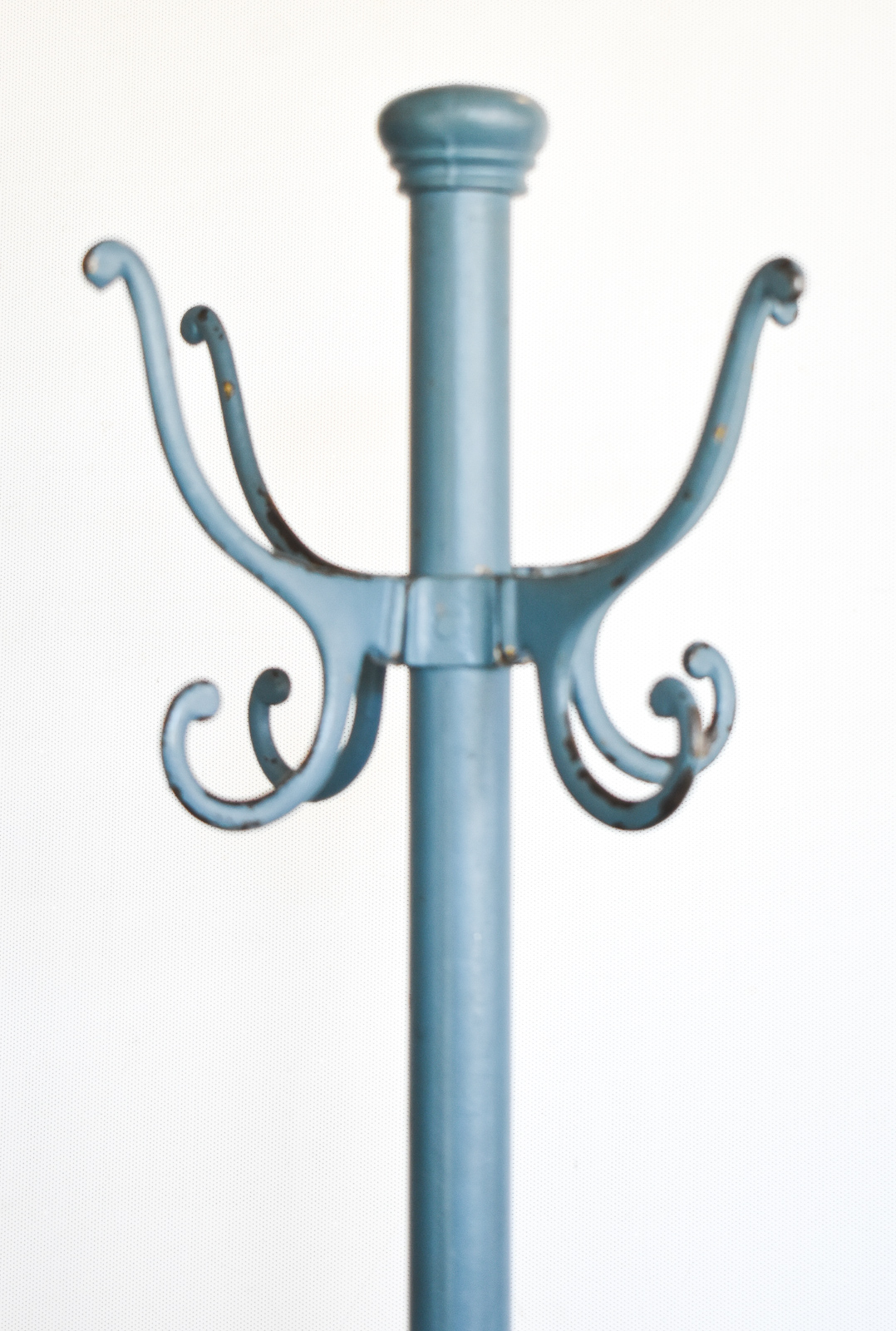 VICTORIAN STYLE BLUE-PAINTED METAL COAT RACK
