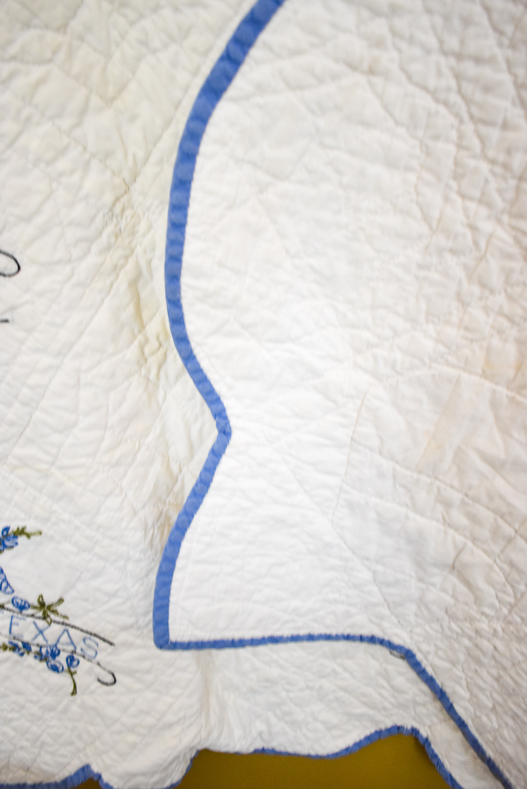 HAND EMBROIDERED STATE FLOWER QUILT