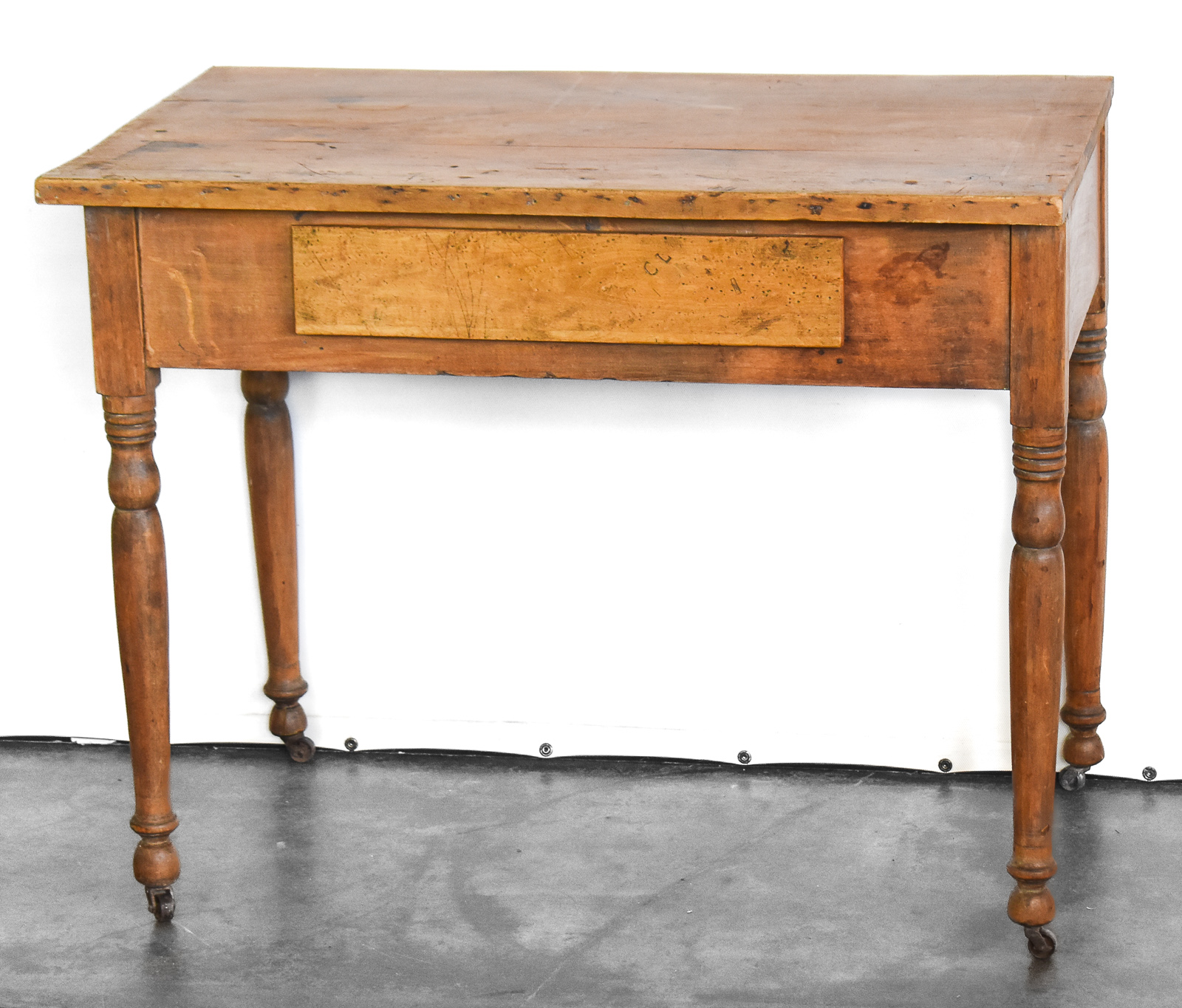 PRIMITIVE COUNTRY PINE KITCHEN WORK TABLE