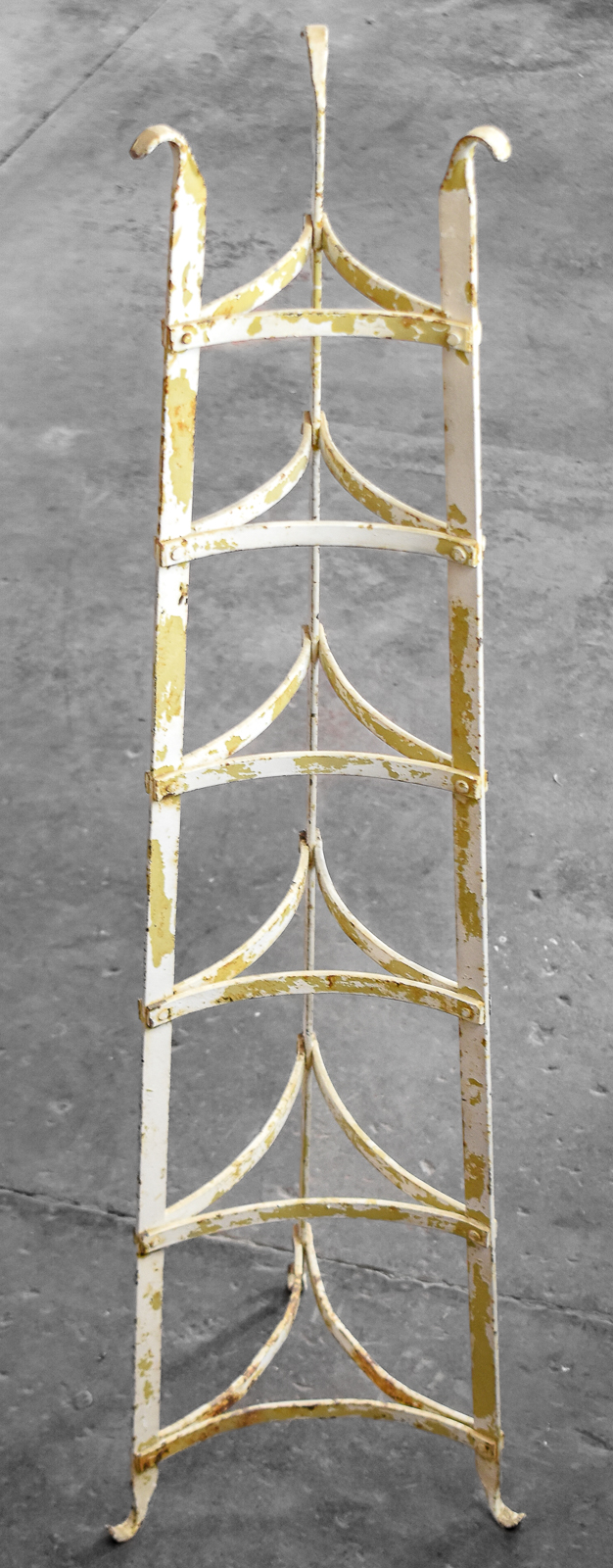 ANTIQUE WHITE WROUGHT IRON POT RACK