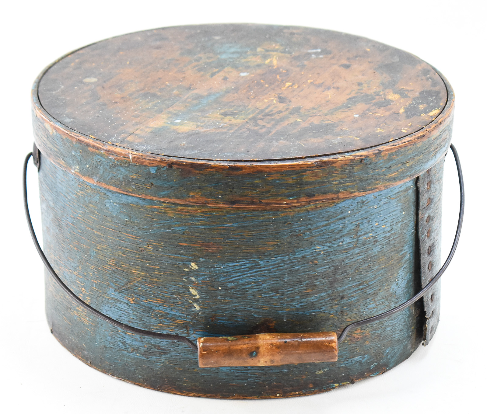BENTWOOD TEAL MILK-PAINTED LIDDED PANTRY BOX