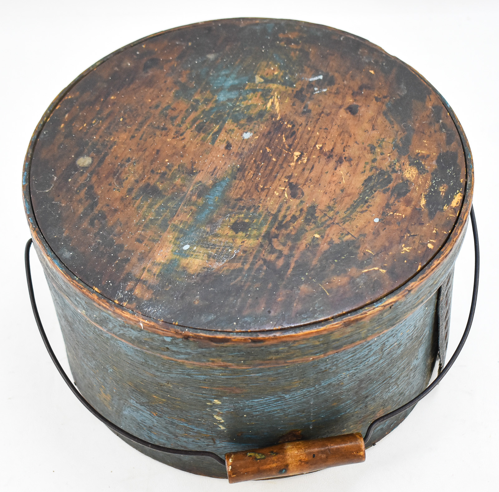 BENTWOOD TEAL MILK-PAINTED LIDDED PANTRY BOX