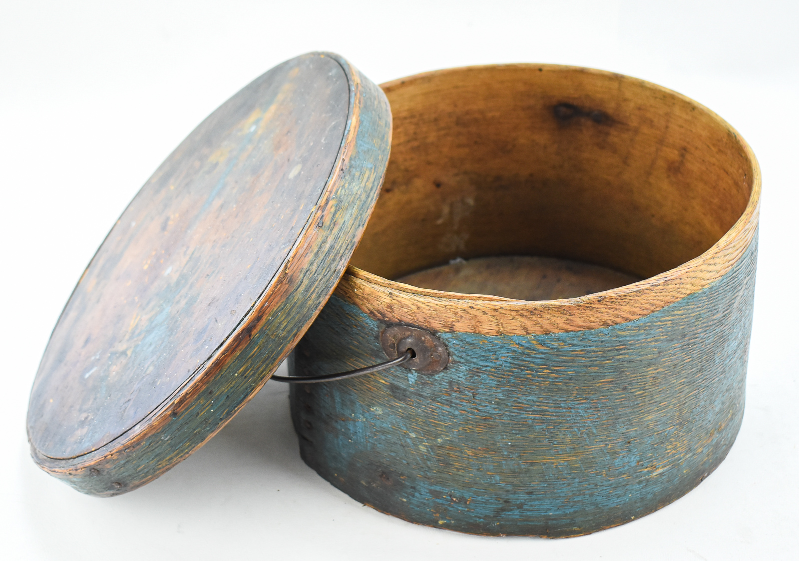 BENTWOOD TEAL MILK-PAINTED LIDDED PANTRY BOX