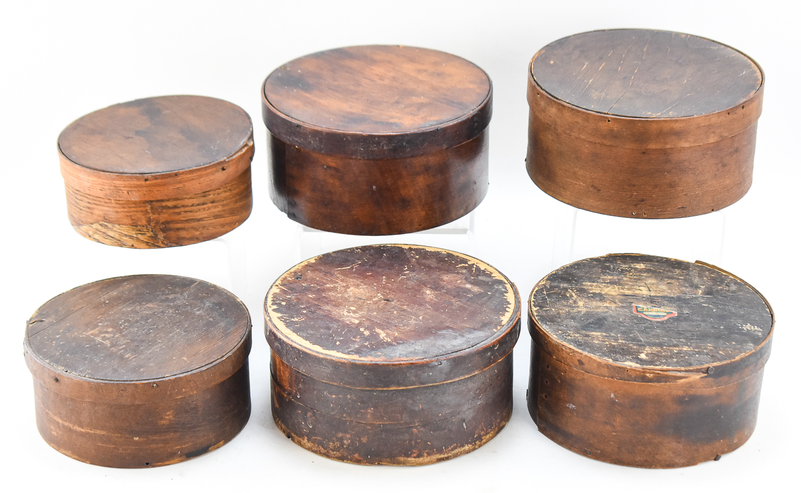 SIX BENTWOOD PANTRY BOXES