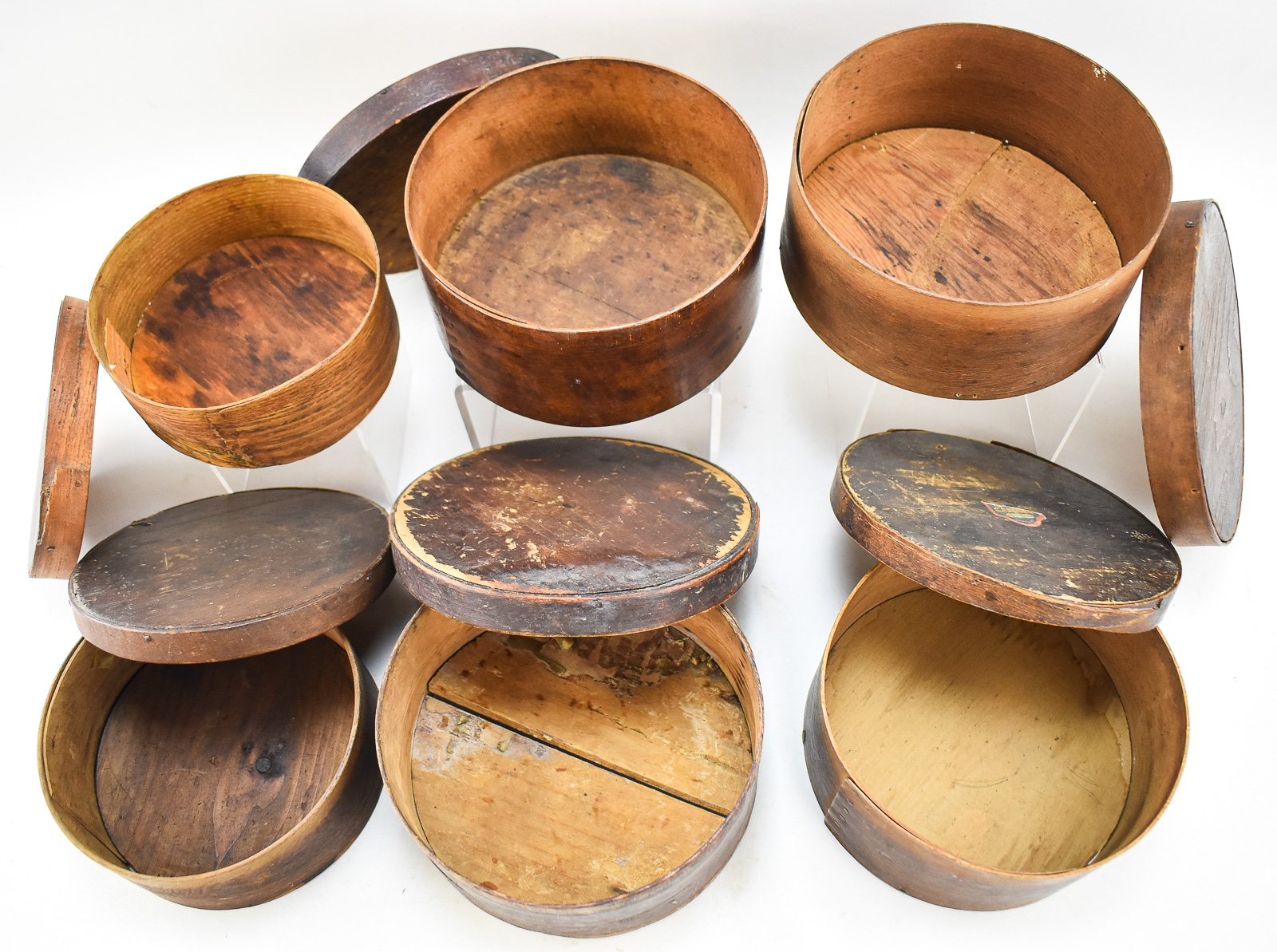 SIX BENTWOOD PANTRY BOXES