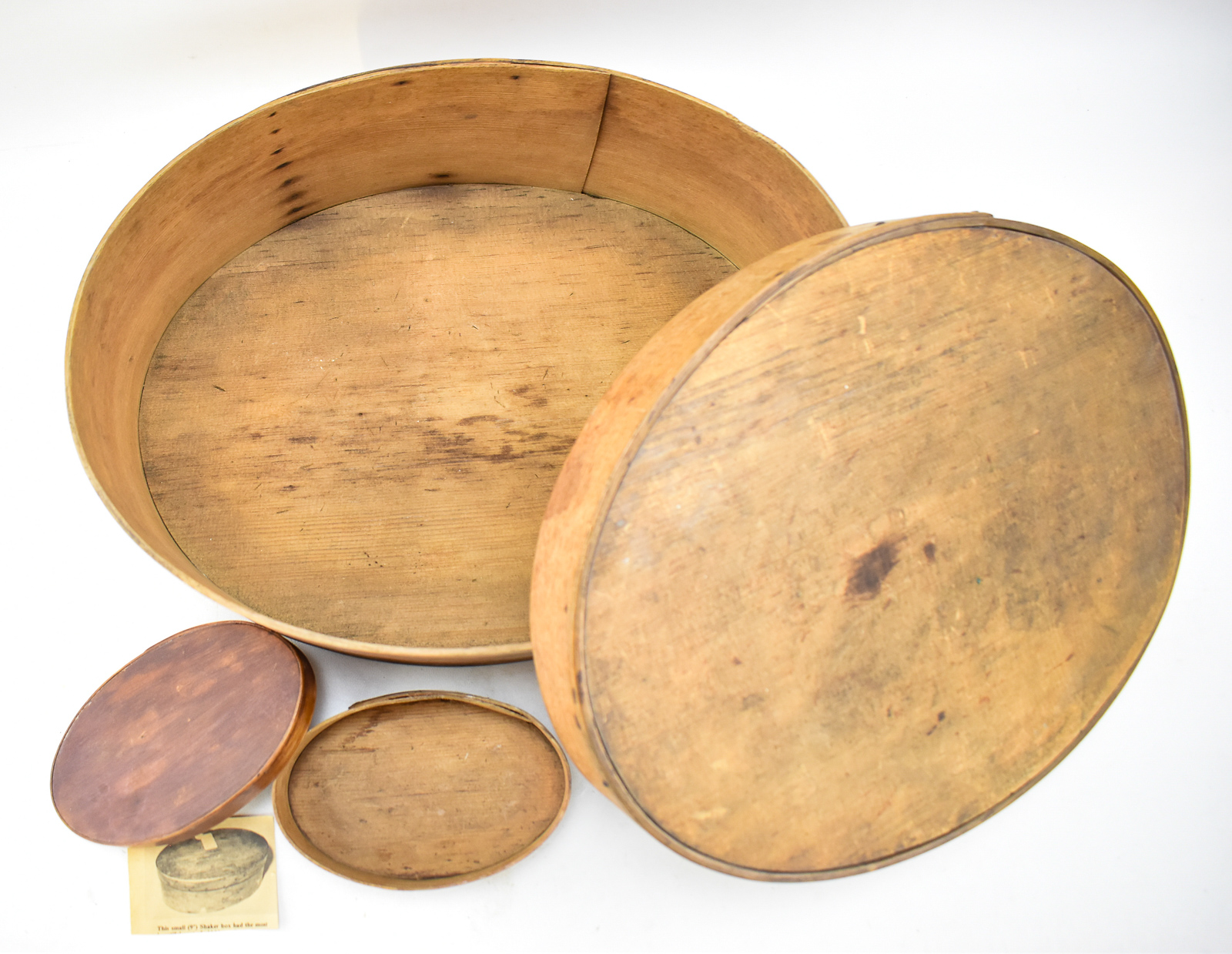 TWO SHAKER LIDDED OVAL BENTWOOD PANTRY BOXES