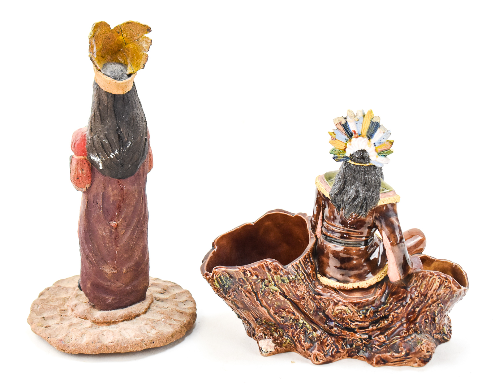 TWO NATIVE AMERICAN FIGURAL CHIEFS