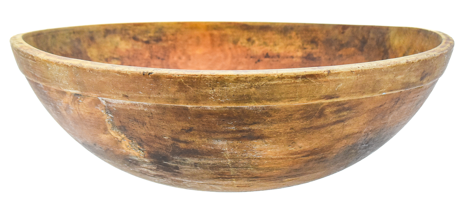 THREE PRIMITIVE-STYLE HAND-TURNED WOOD BOWLS