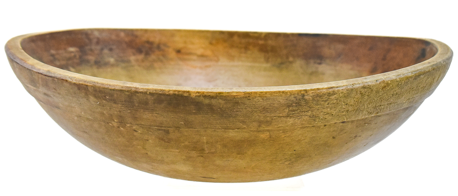THREE PRIMITIVE-STYLE HAND-TURNED WOOD BOWLS