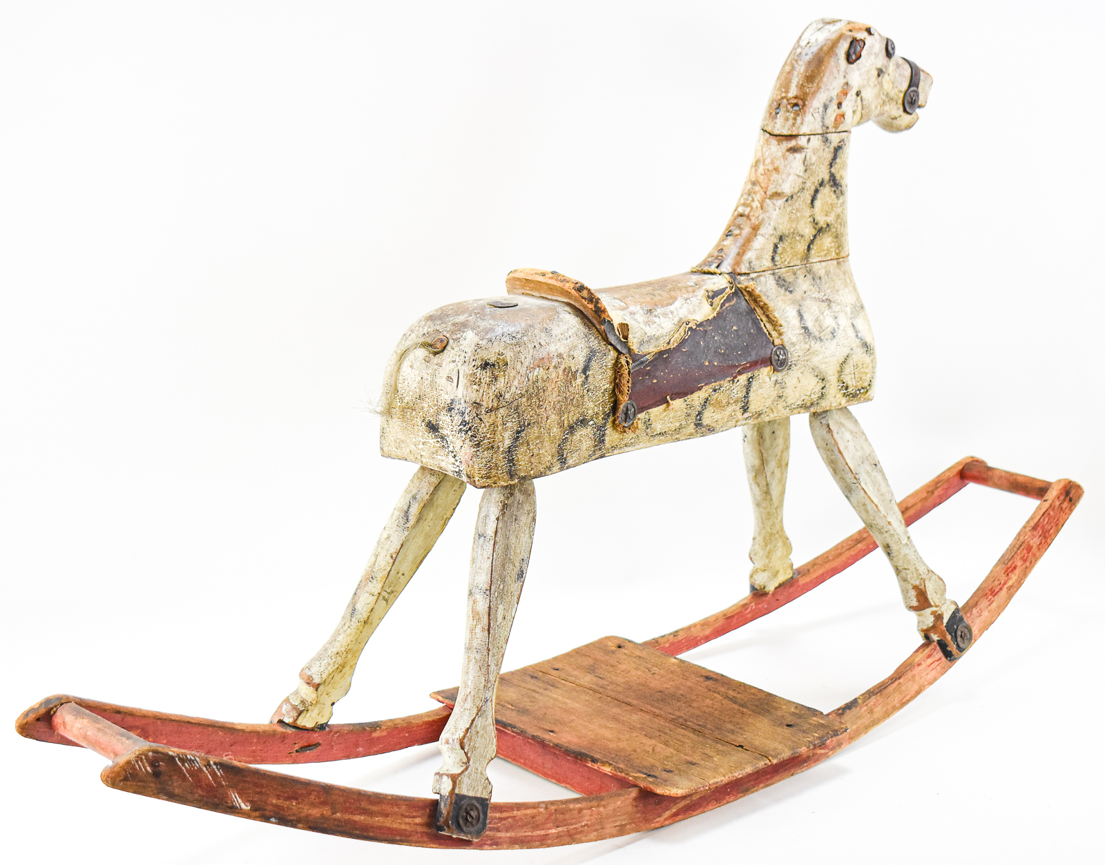 AMERICAN VICTORIAN FOLK ART BOW-ROCKING HORSE