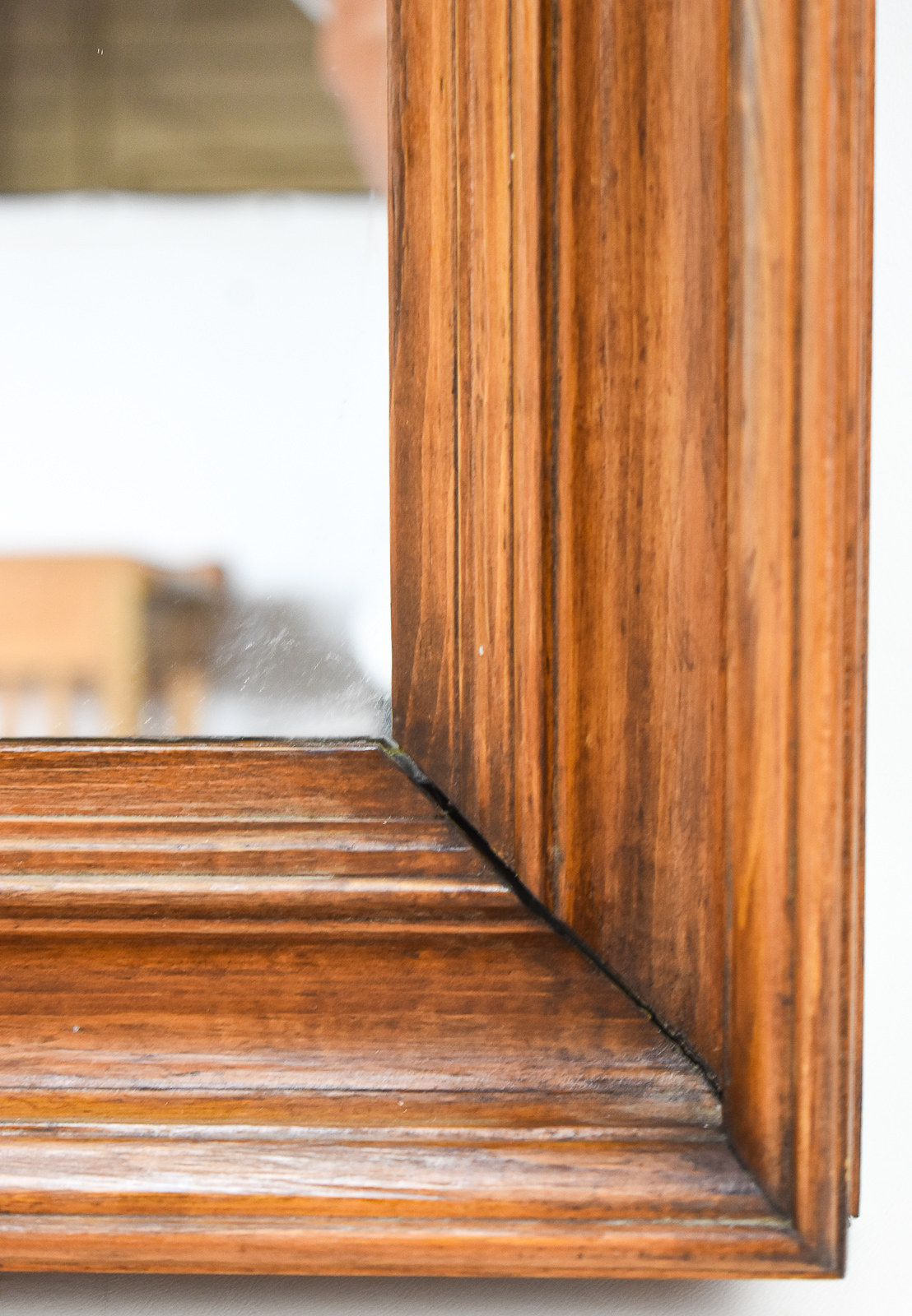 WALNUT WOOD FRAMED RECTANGULAR MIRROR