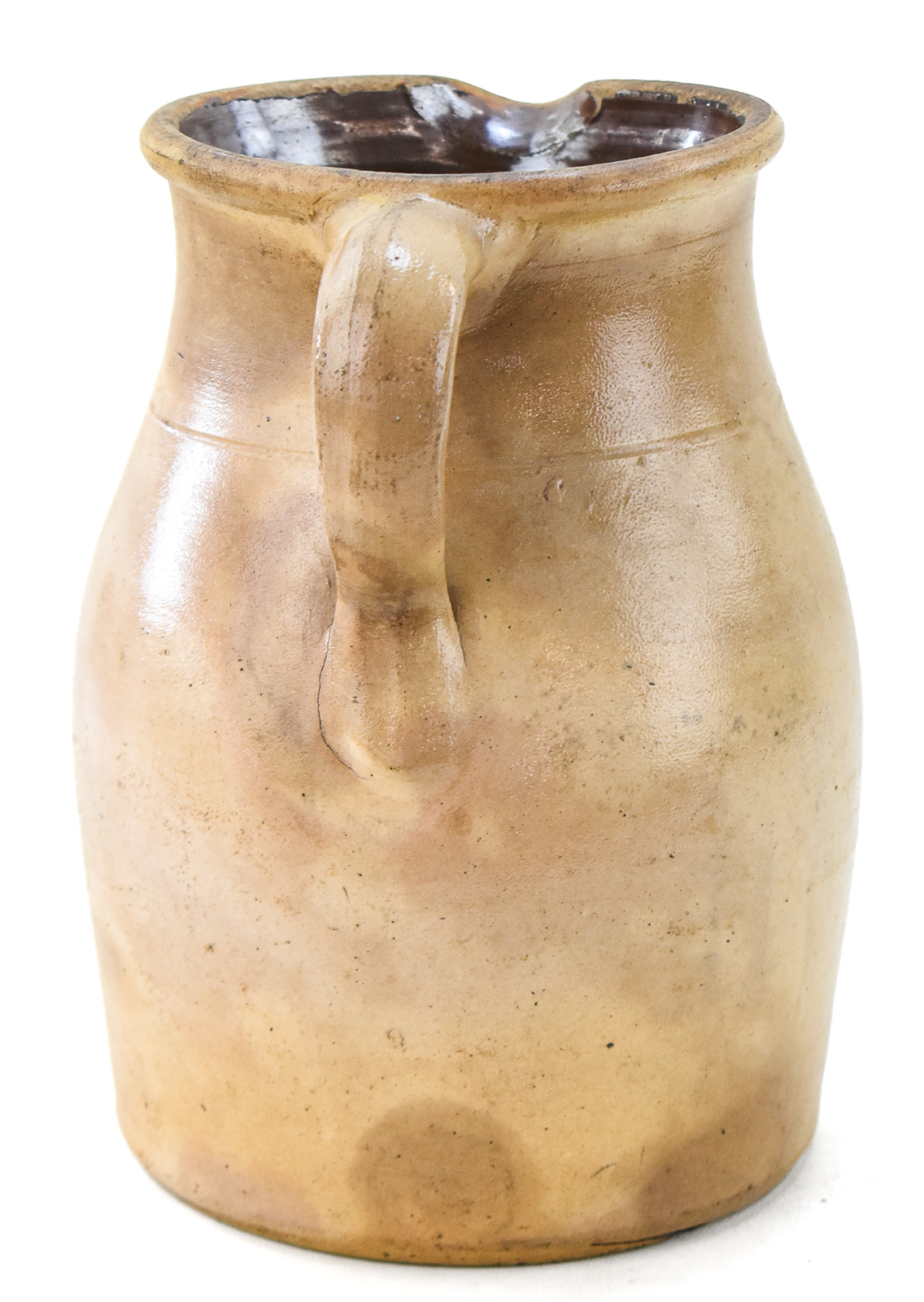 ONE GALLON STONEWARE PITCHER WITH COBALT FLORAL
