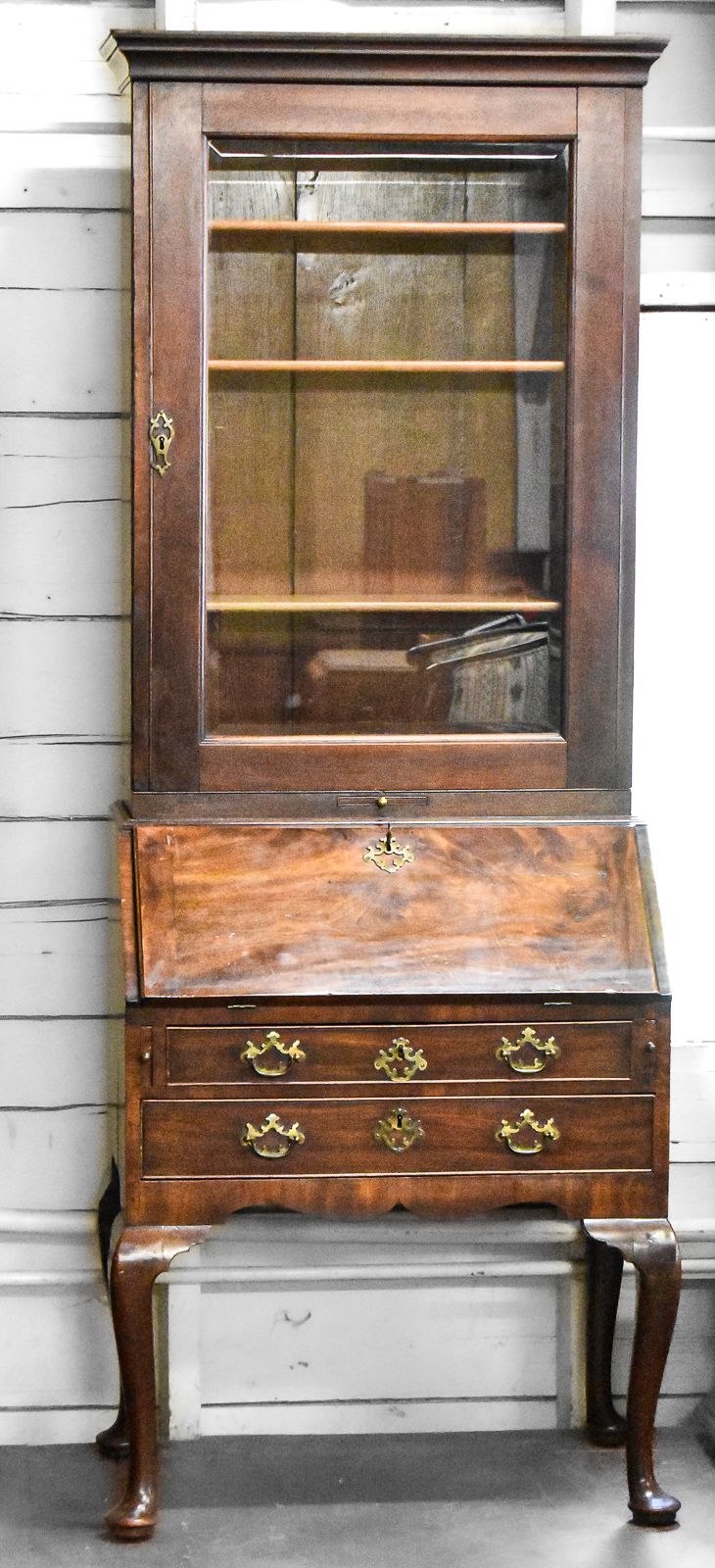 GEORGE II MAHOGANY SECRETAIRE BOOKCASE, CIRCA LATE 18TH CENTURY