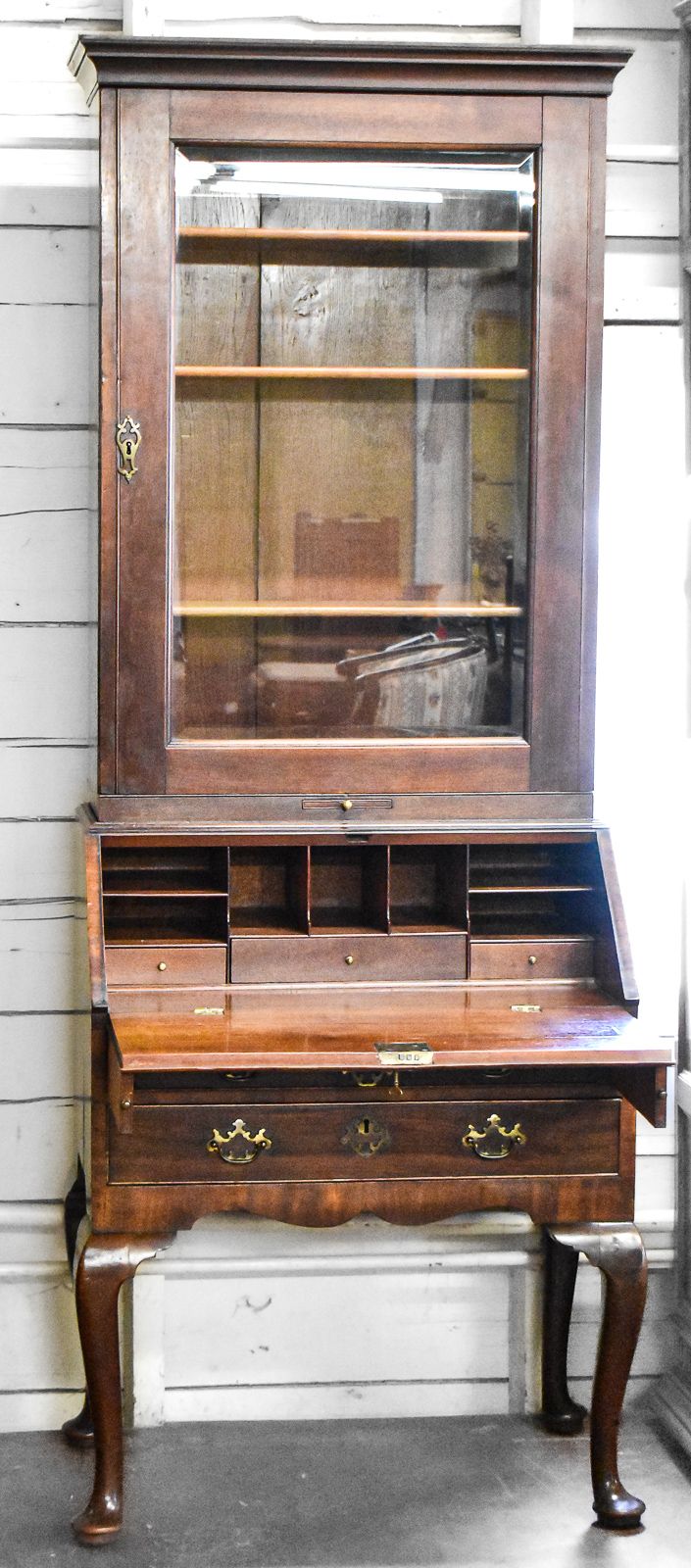 GEORGE II MAHOGANY SECRETAIRE BOOKCASE, CIRCA LATE 18TH CENTURY