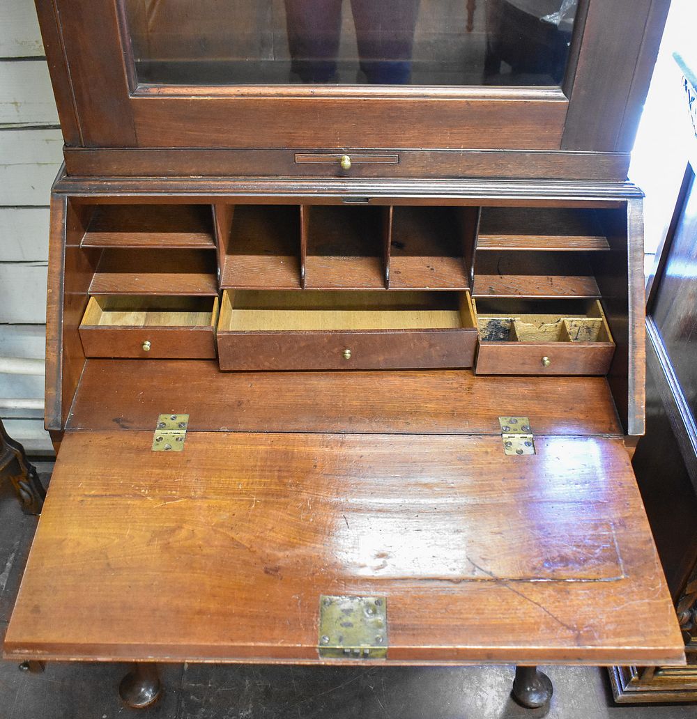 GEORGE II MAHOGANY SECRETAIRE BOOKCASE, CIRCA LATE 18TH CENTURY