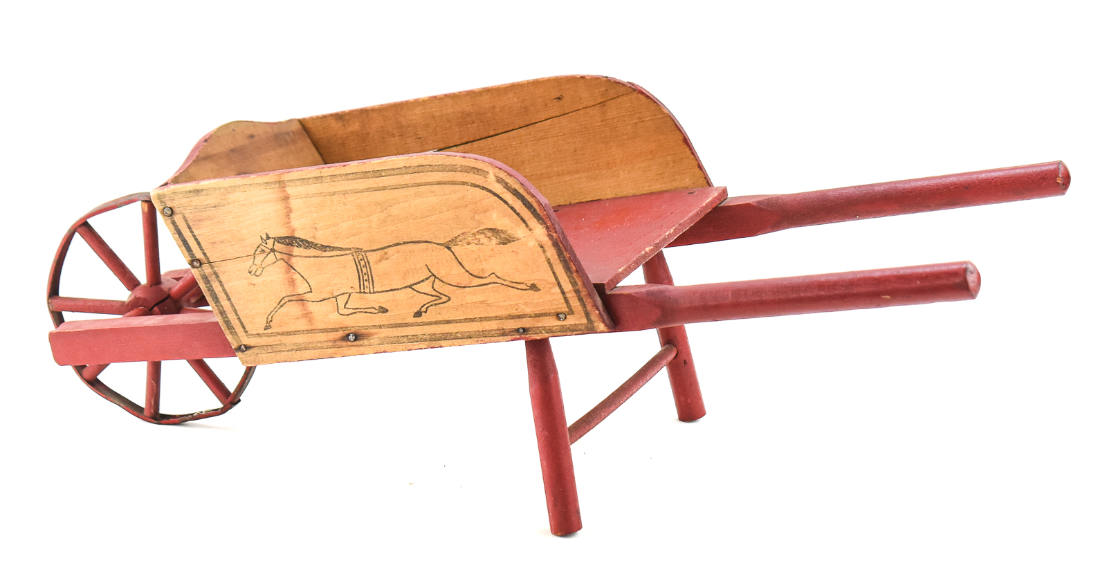 PARIS MANUFACTURING COMPANY STYLE CHILDREN'S RED TOY WHEELBARROW