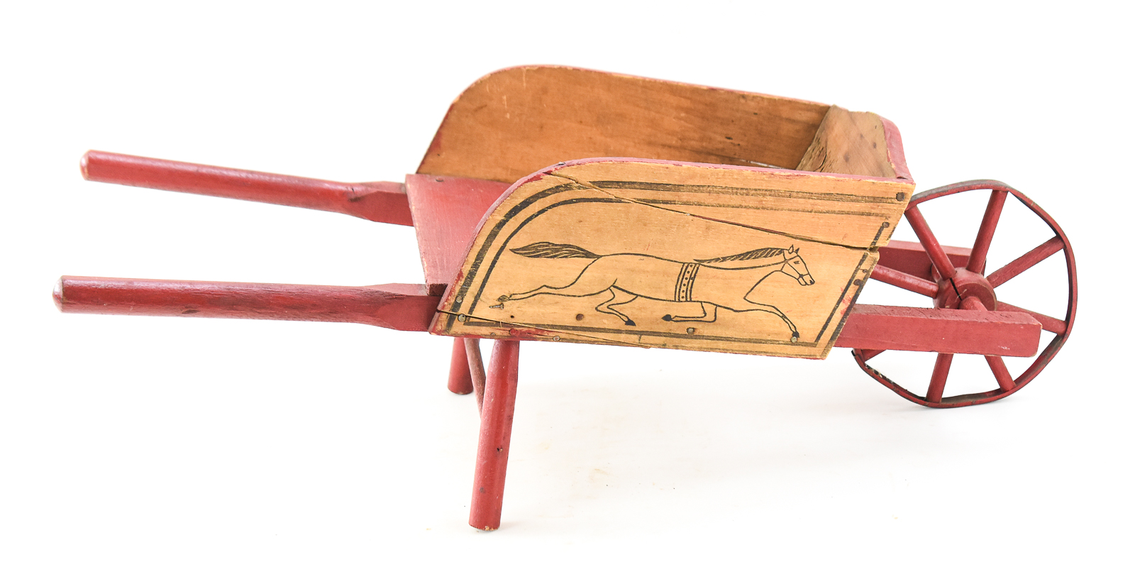 PARIS MANUFACTURING COMPANY STYLE CHILDREN'S RED TOY WHEELBARROW