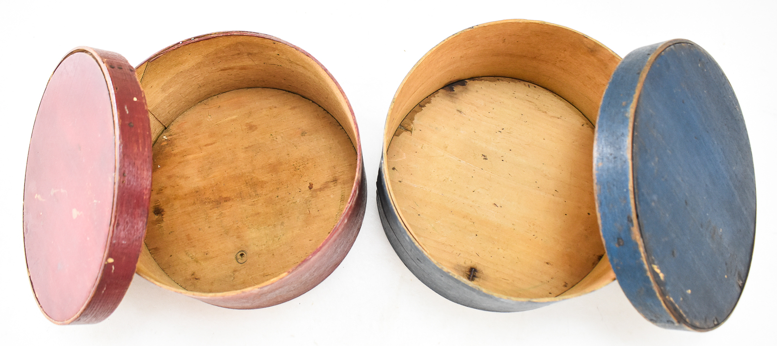 SET OF TWO PAINTED BENTWOOD PANTRY BOXES