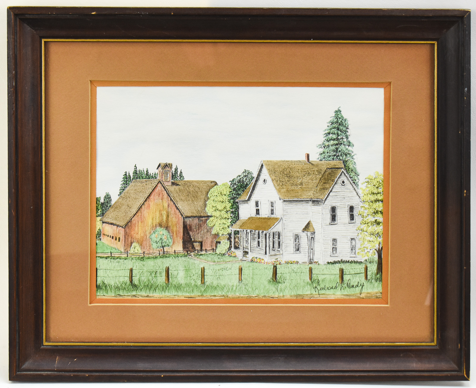 HESSE FARMS LITHOGRAPH BY RICHARD CADY 1977