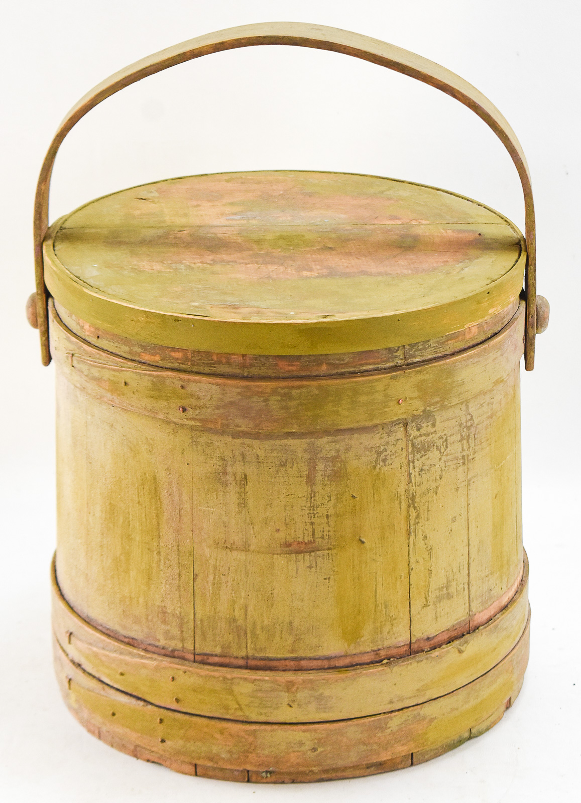 BEIGE WOODEN SUGAR BUCKET FIRKIN