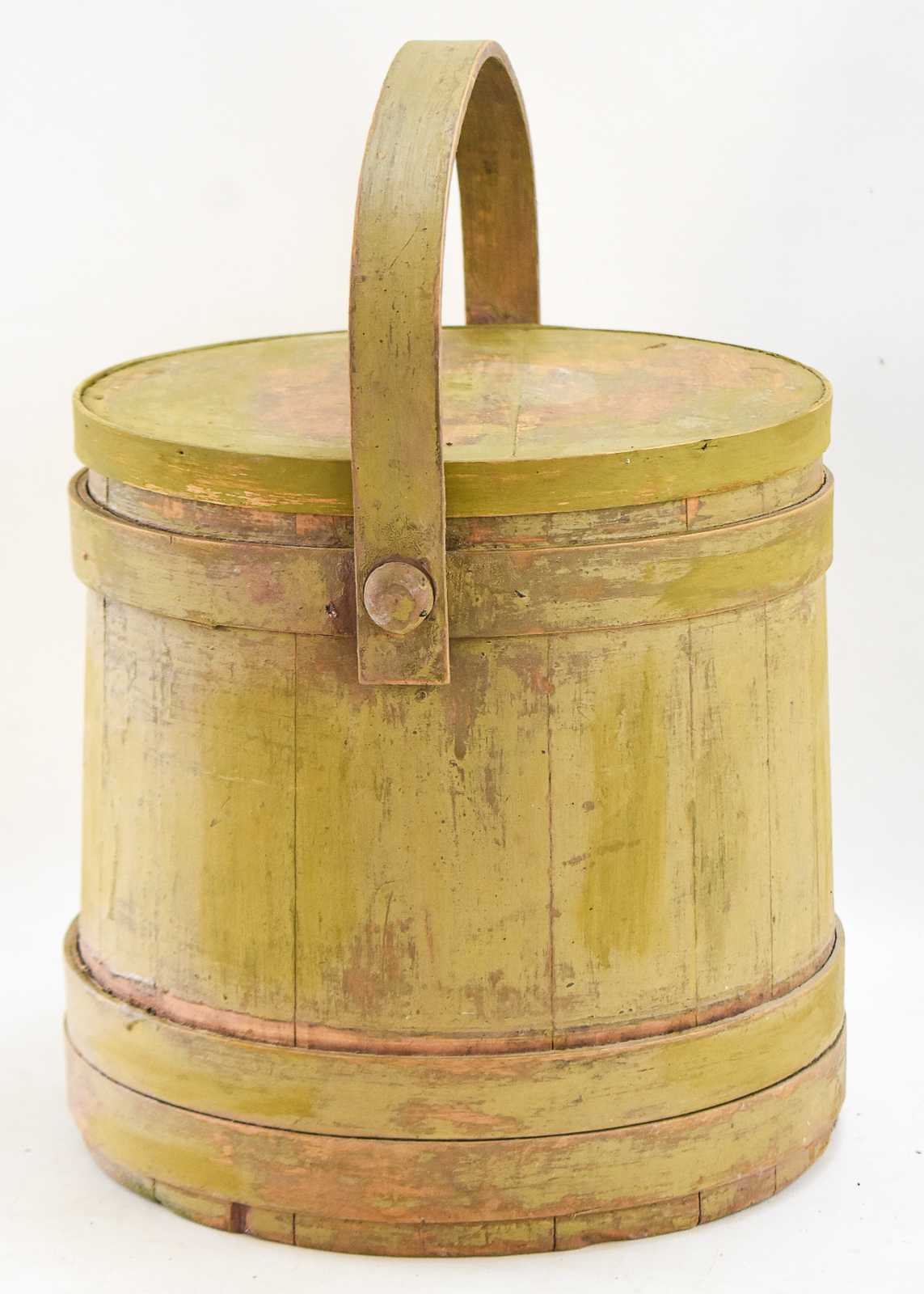 BEIGE WOODEN SUGAR BUCKET FIRKIN