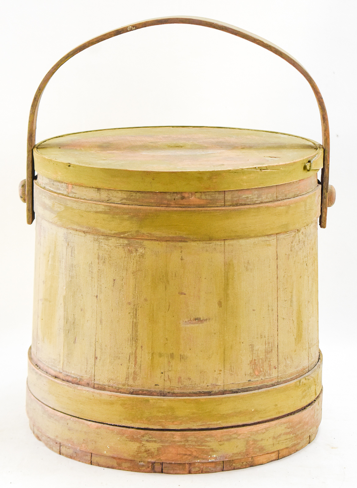 BEIGE WOODEN SUGAR BUCKET FIRKIN