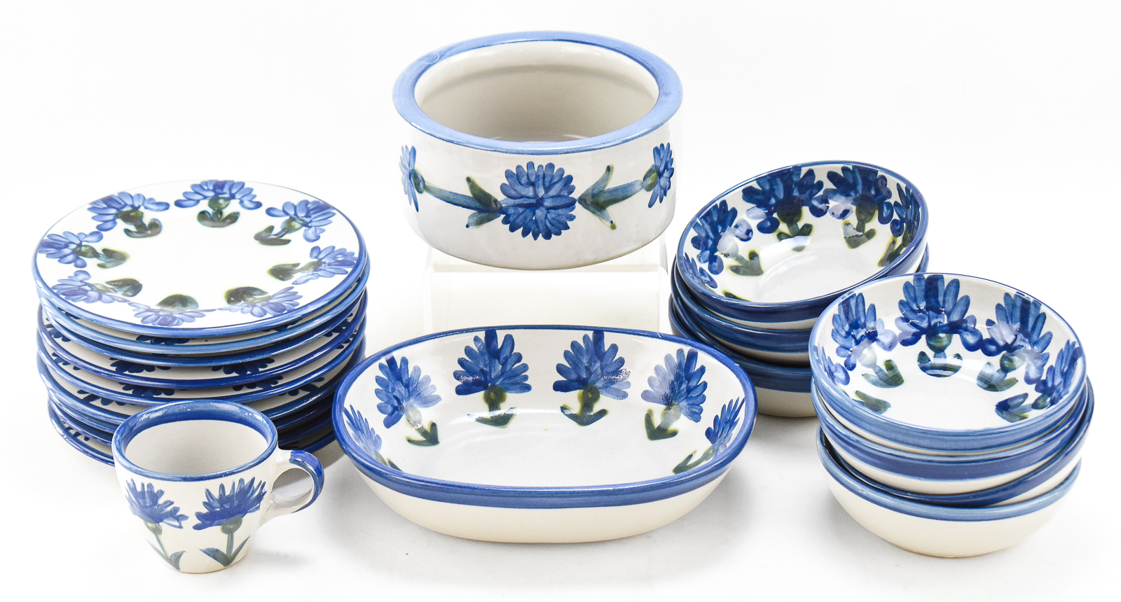 LOUISVILLE STONEWARE "BACHELOR BUTTON" ASSORTMENT