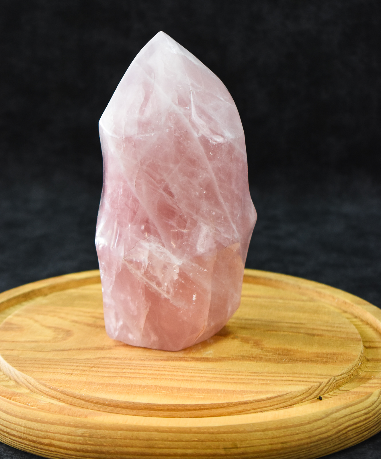 POLISHED ROSE QUARTZ FLAME CRYSTAL