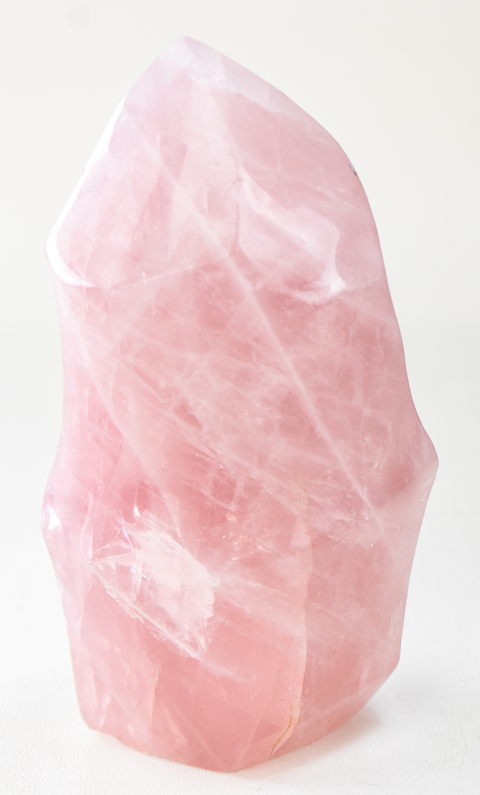 POLISHED ROSE QUARTZ FLAME CRYSTAL
