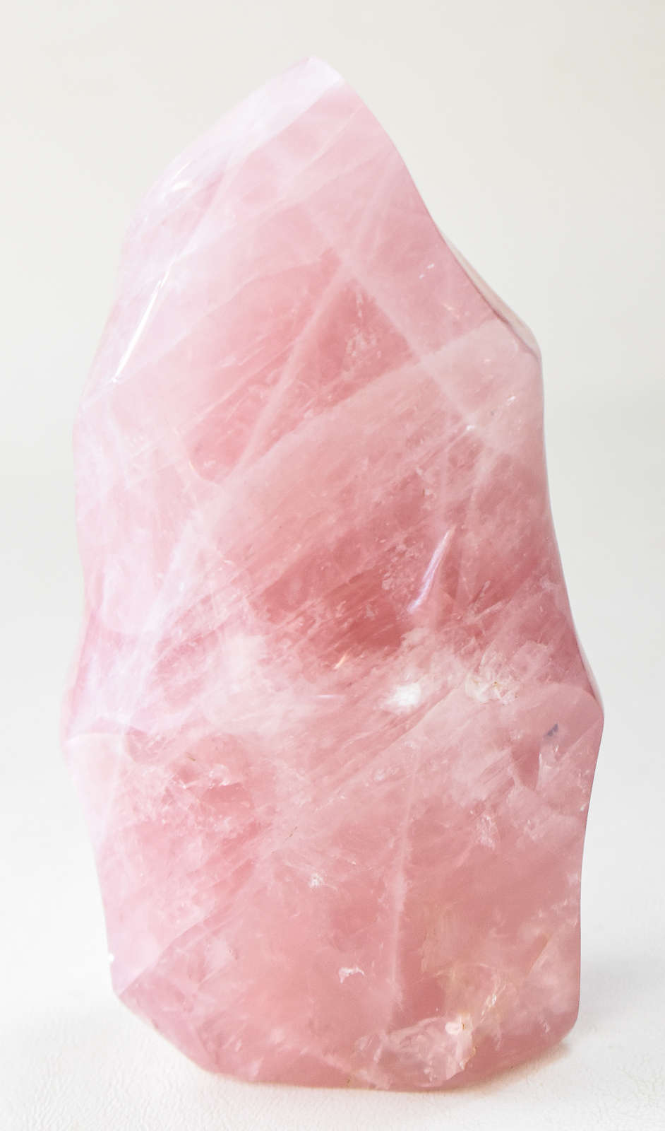 POLISHED ROSE QUARTZ FLAME CRYSTAL